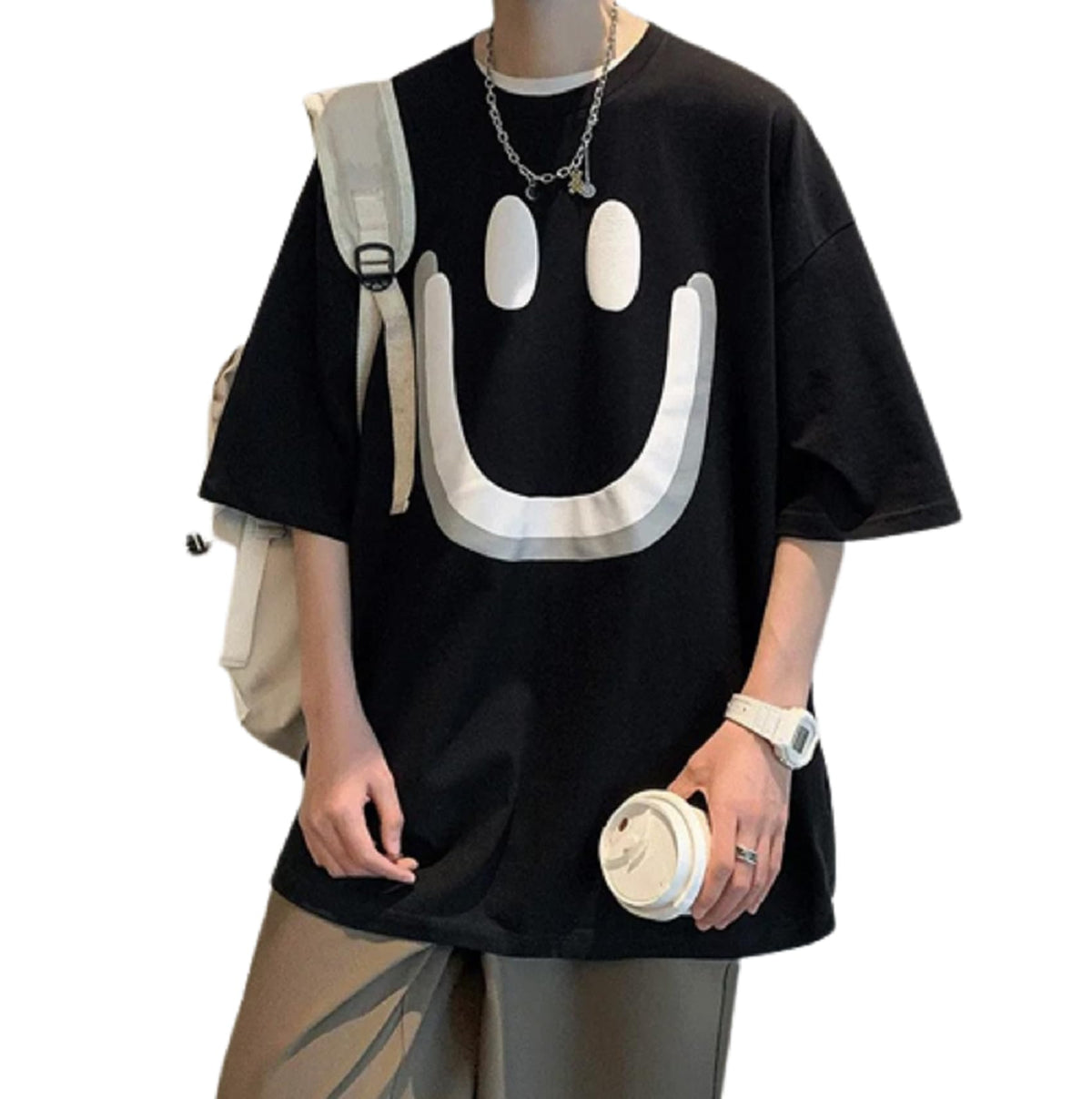Thalasi Oversized Loose Baggy Fit Drop Shoulder Half Sleeves Pure Cotton The Original Anime Graphic Printed Oversized T-Shirt Fo