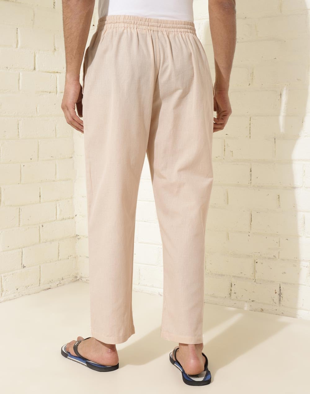 Fabindia Beige Cotton Woven Pyjama