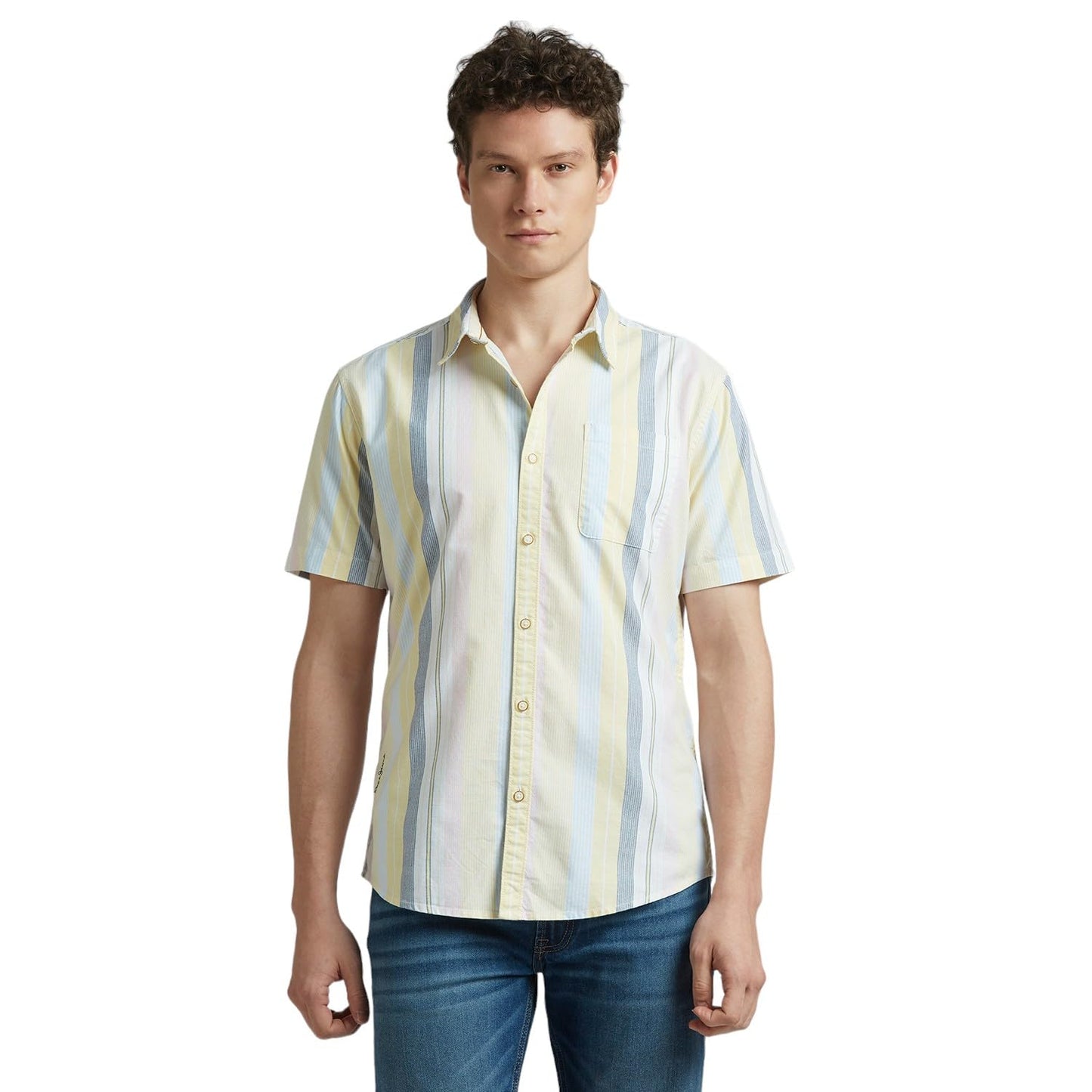 Pepe Jeans Men'S Regular Fit Shirt (Pm308933_Yellow
