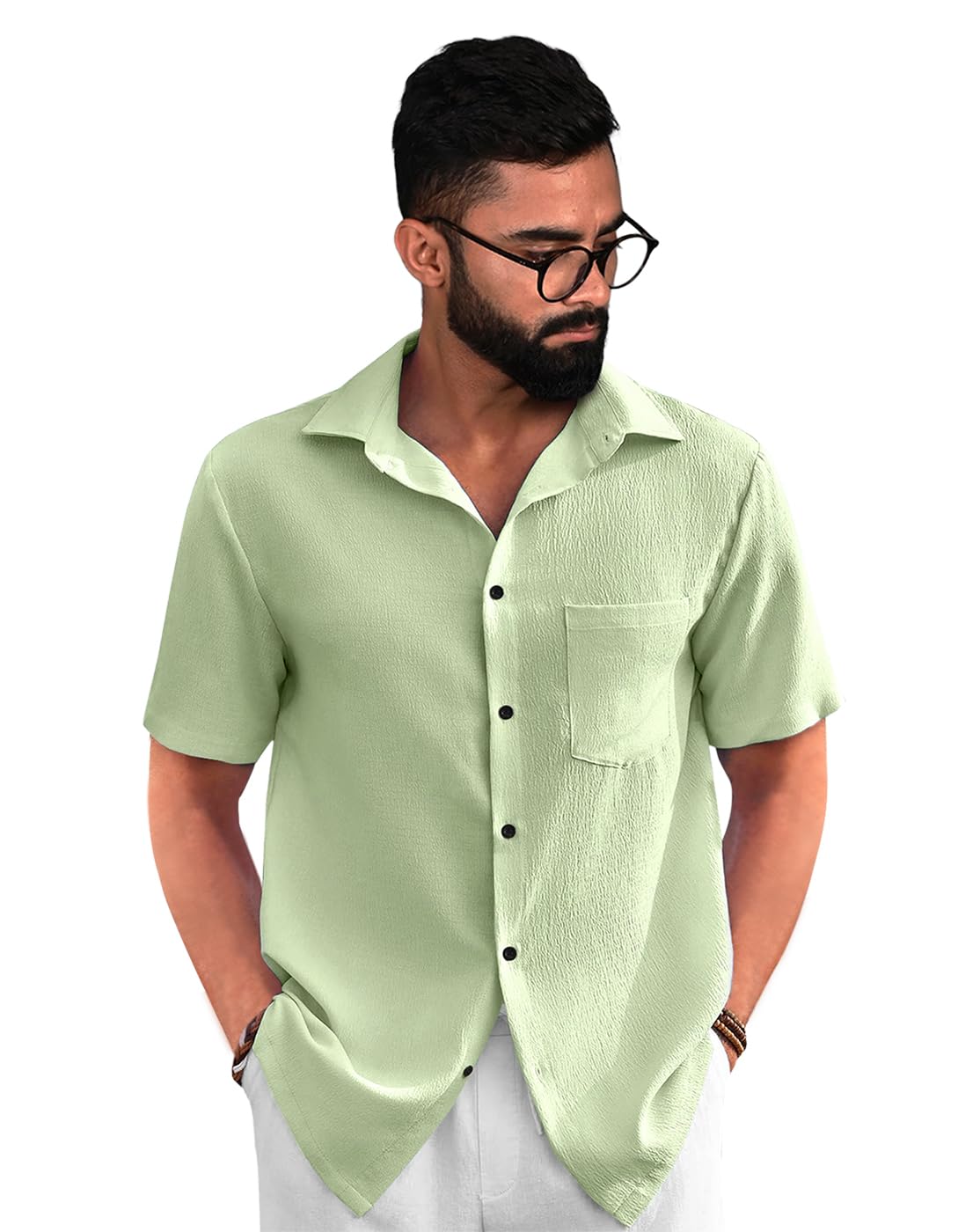 Tee Projekt Mens Solid Regular Fit Shirt (ERE-02_Mint Green