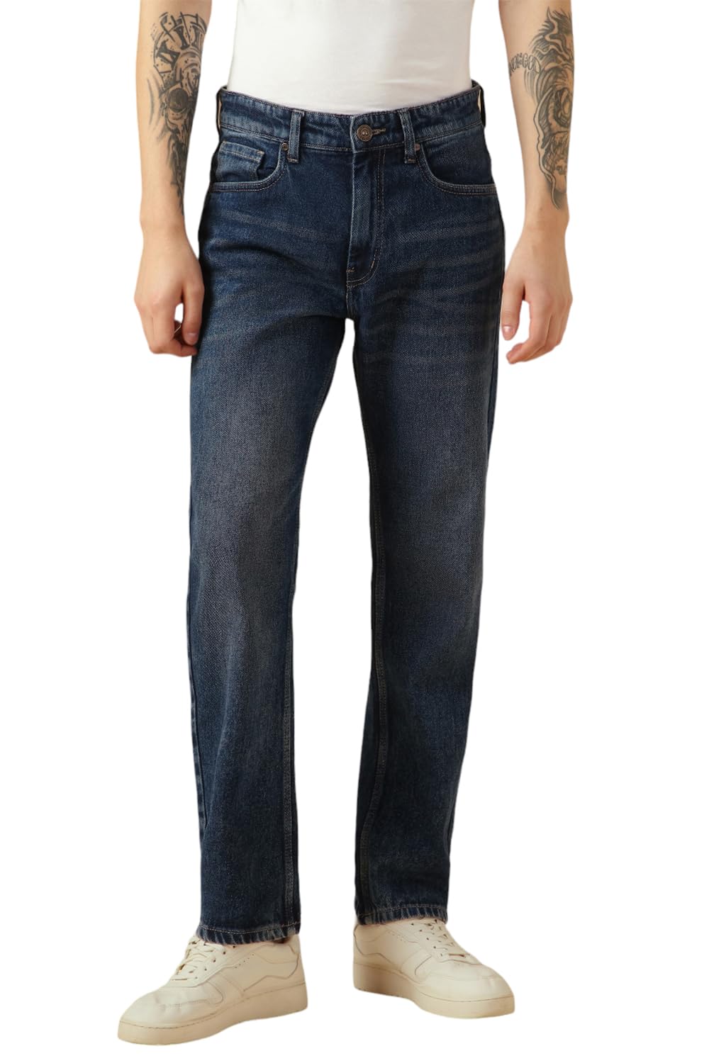 Dennis Lingo Men Cotton Relaxed Fit Mid-Rise Casual Jeans. Blue