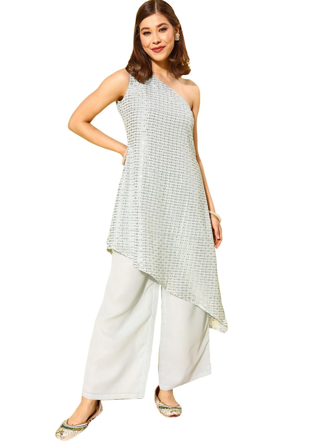 Libas WomenS Embellished Co-Ords (34443_Blue