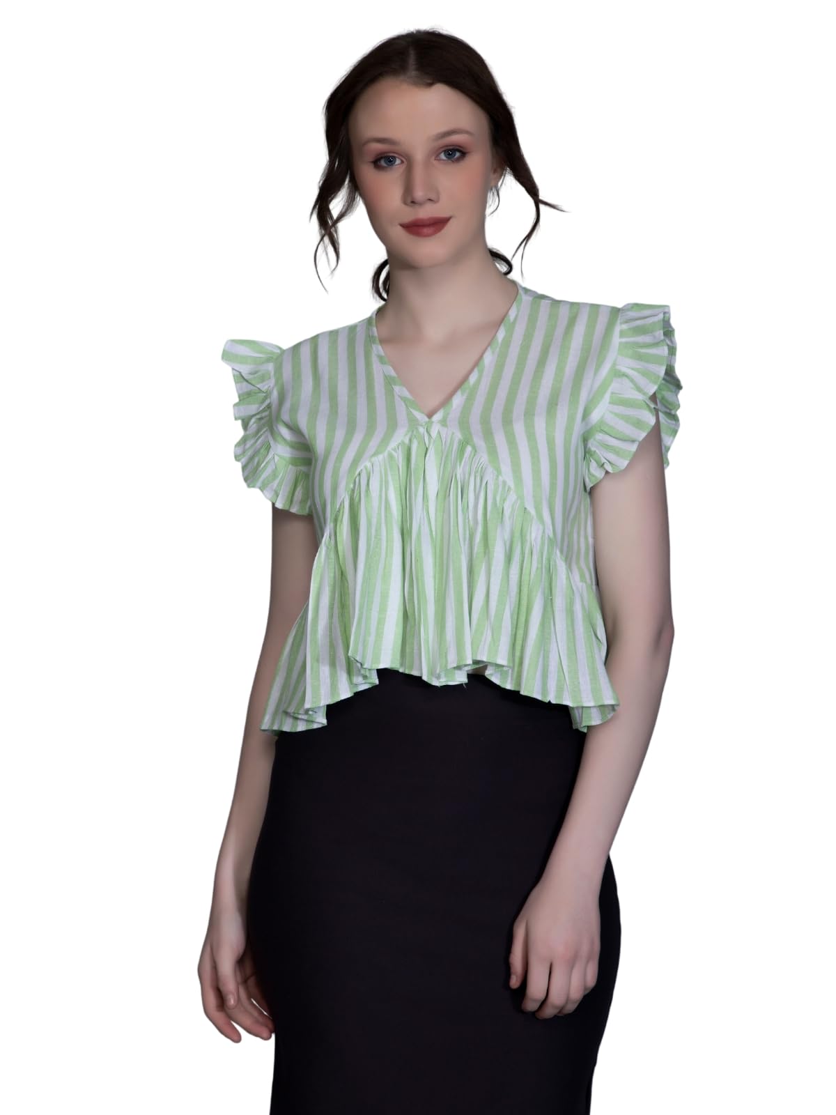 Leriya Fashion Womens Waffle Knit Tunic Cap Sleeve Button Down Tie Knot Henley Tops Loose Fitting Bat Wing Shirts Top (X-Small,
