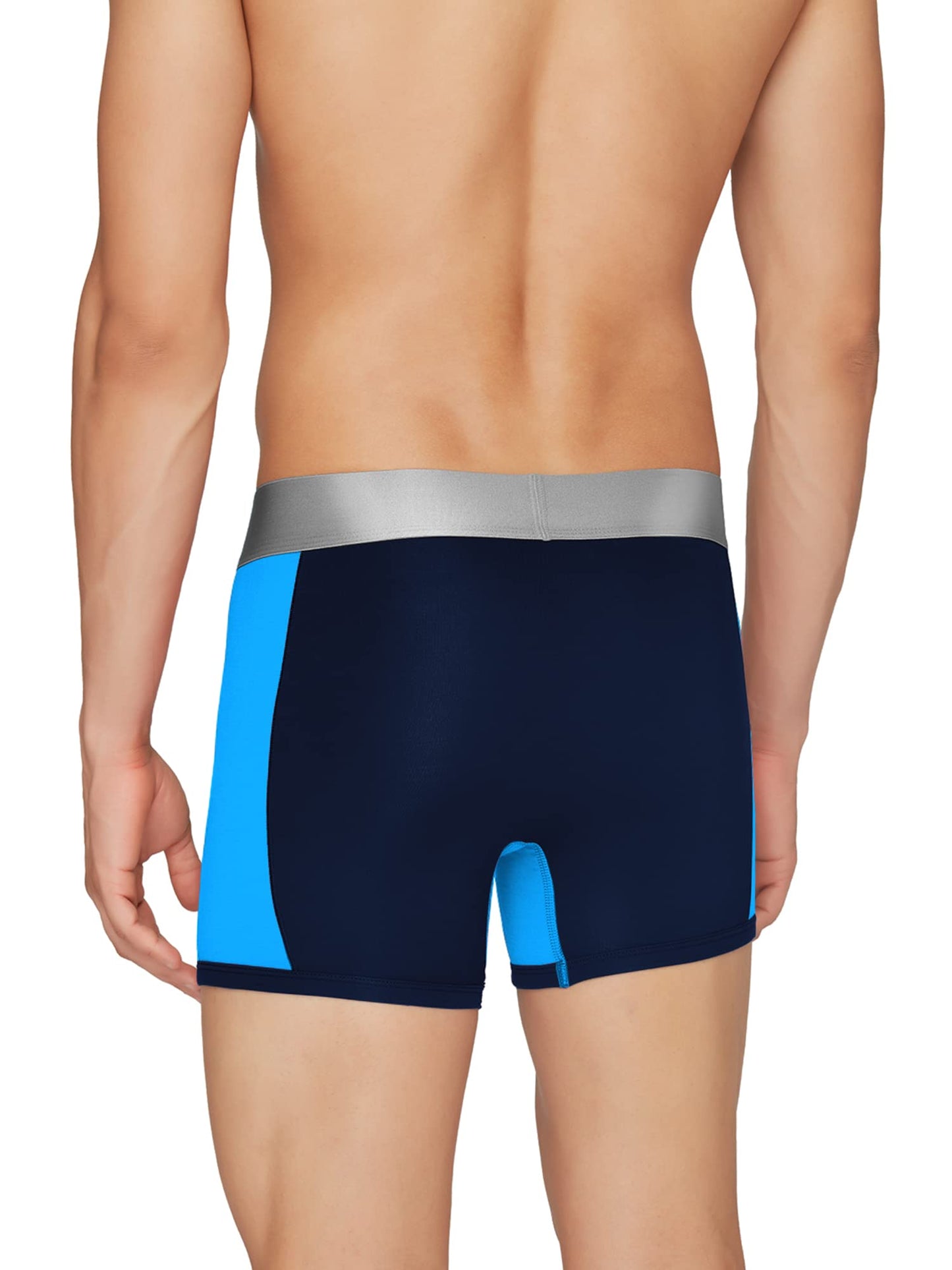 XYXX Mens Underwear Illuminati IntelliSoft Antimicrobial Micro Modal Trunk Pack of 2 (Black Iris & Tango Red;Black Iris & Brill