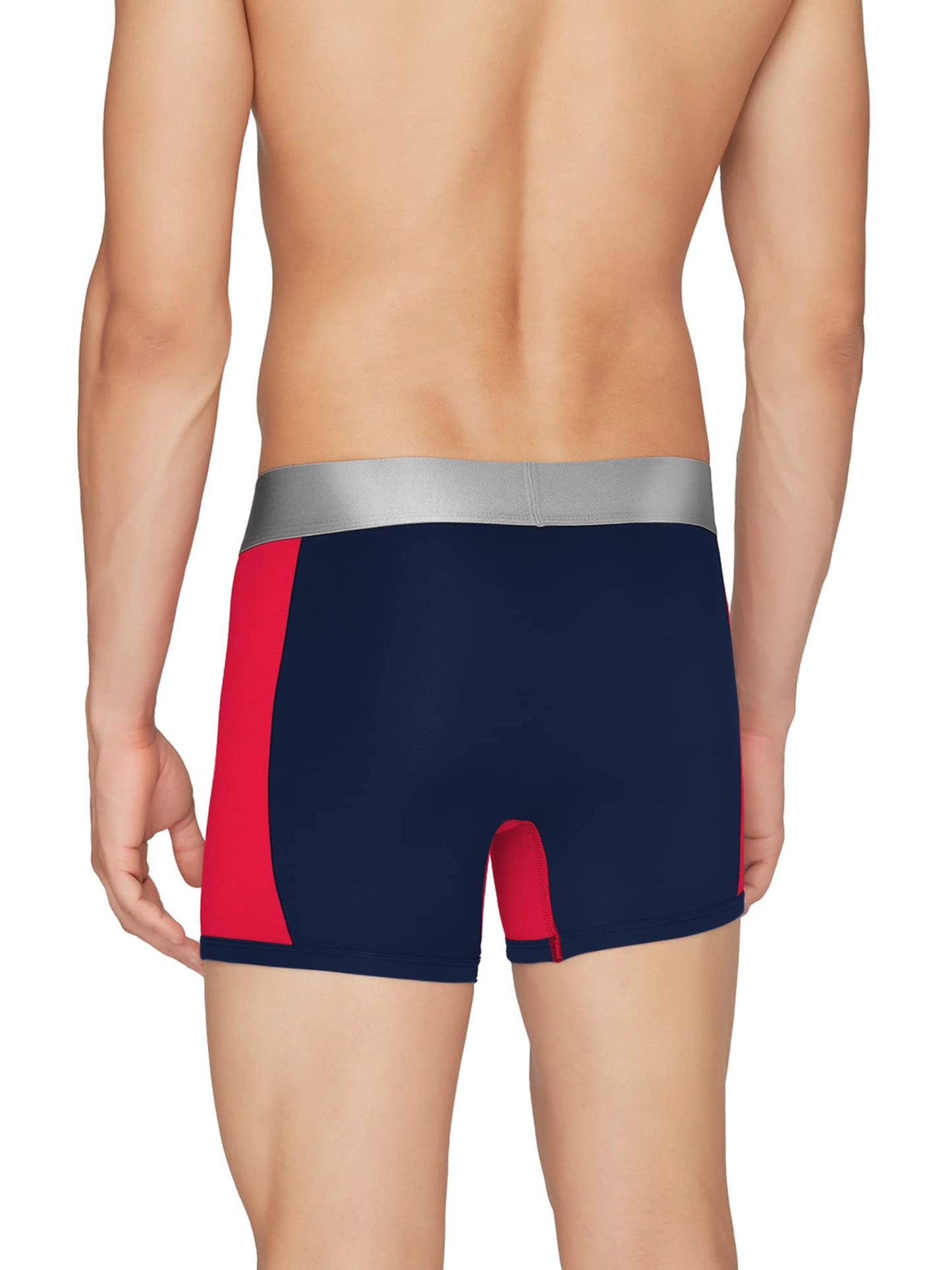 XYXX Mens Underwear Illuminati IntelliSoft Antimicrobial Micro Modal Trunk Pack of 3 (Black;Black Iris;Black Iris & Tango Red ;