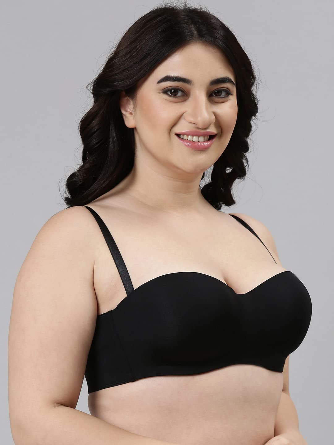 Enamor F074 Full Figure Strapless & Multi-way Bra Padded, Wired & Medium Coverage
