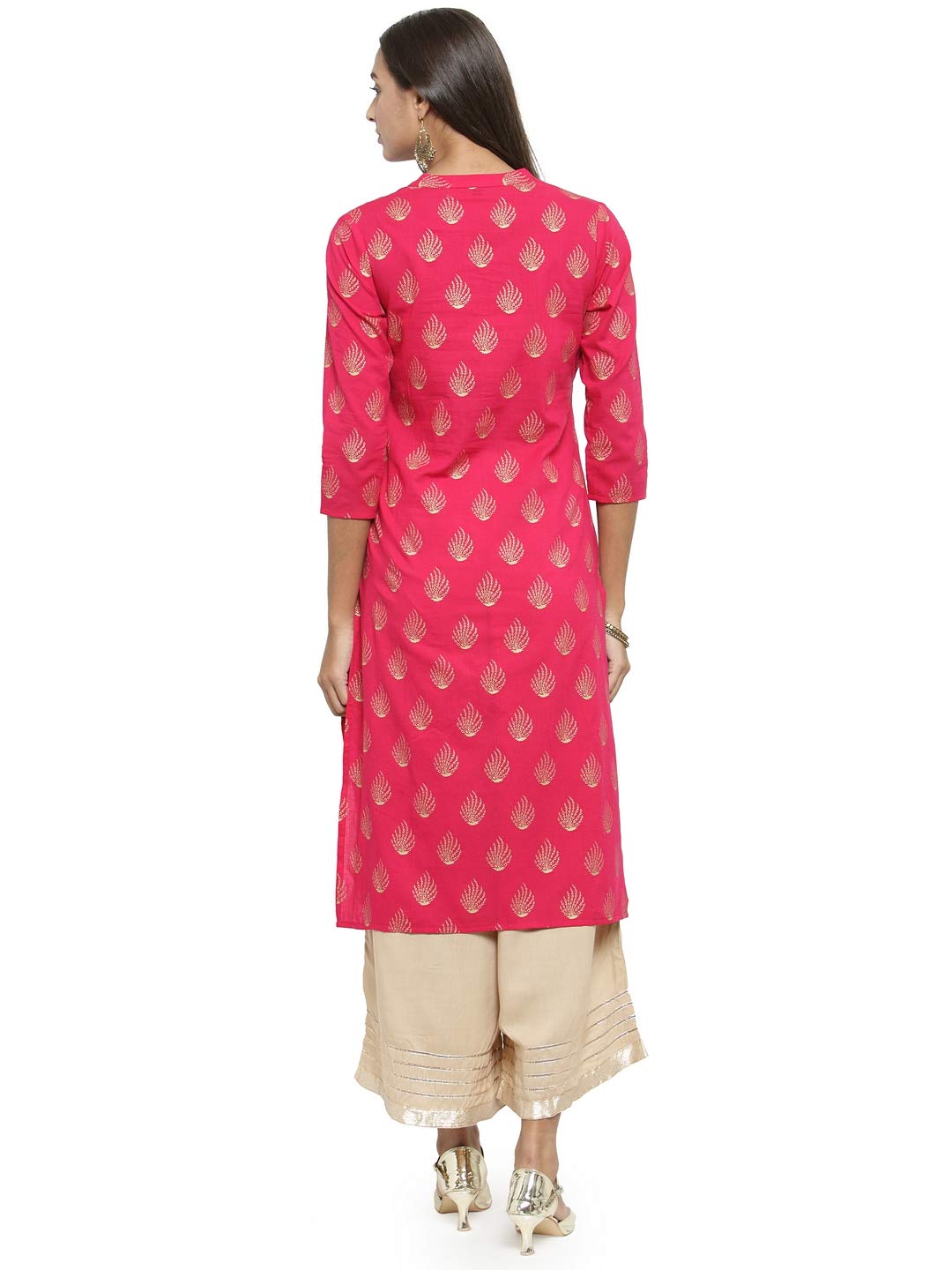 GoSriKi Women's Cotton Camouflage Straight Kurta