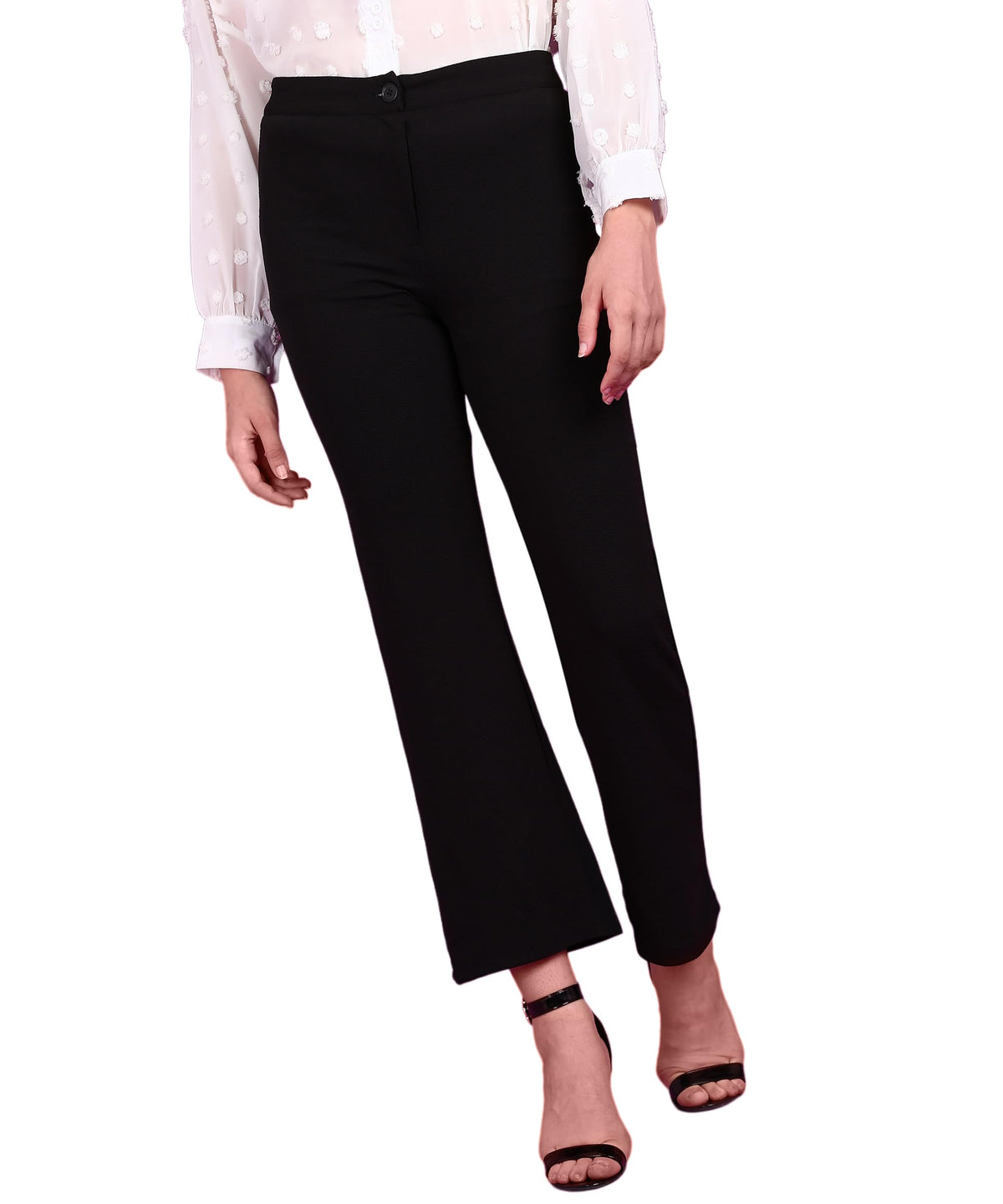 POPWINGS Self-Designed Solid Formal Trouser for Women | Office Wear Trouser for Women | Casual Stylish Trouser for Women | Strai