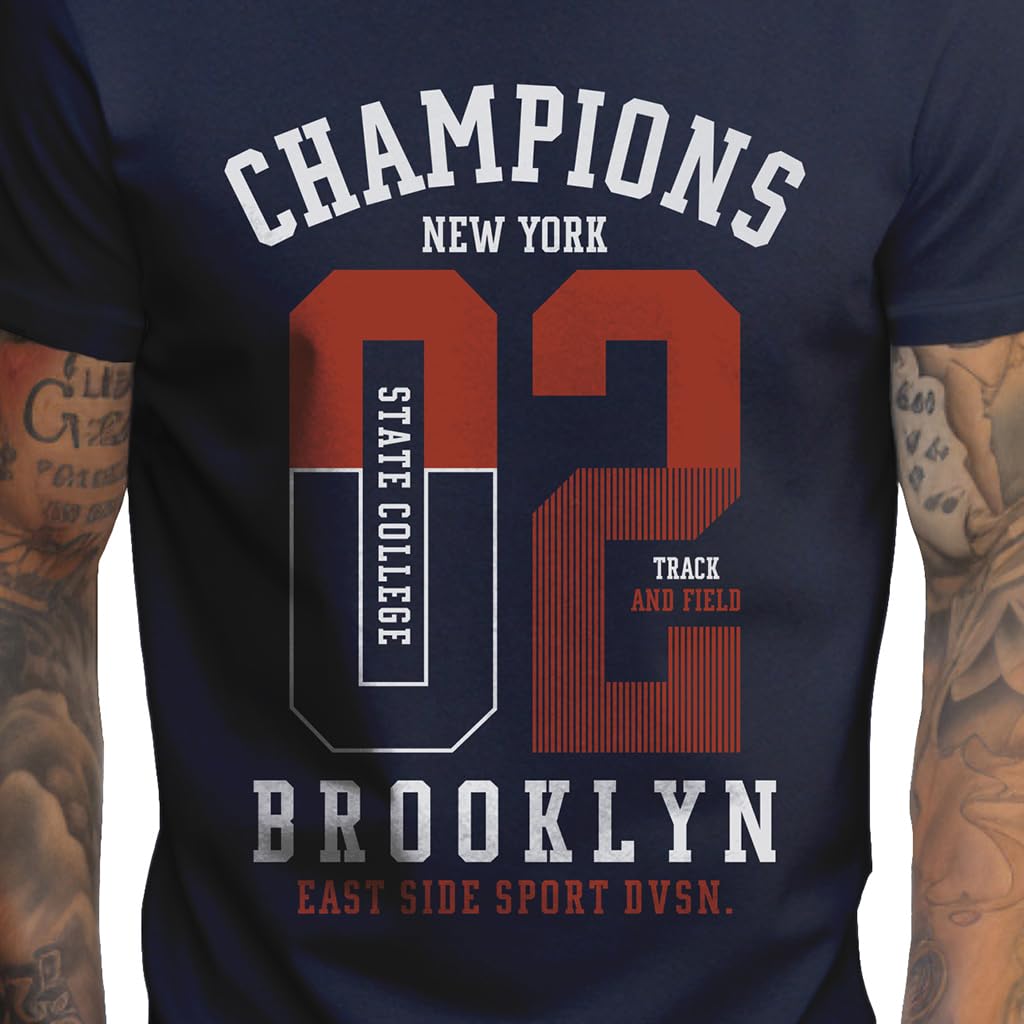 Peppyzone Mens Regular Fit T-Shirt (PZ-Number-9910_Navy Blue5