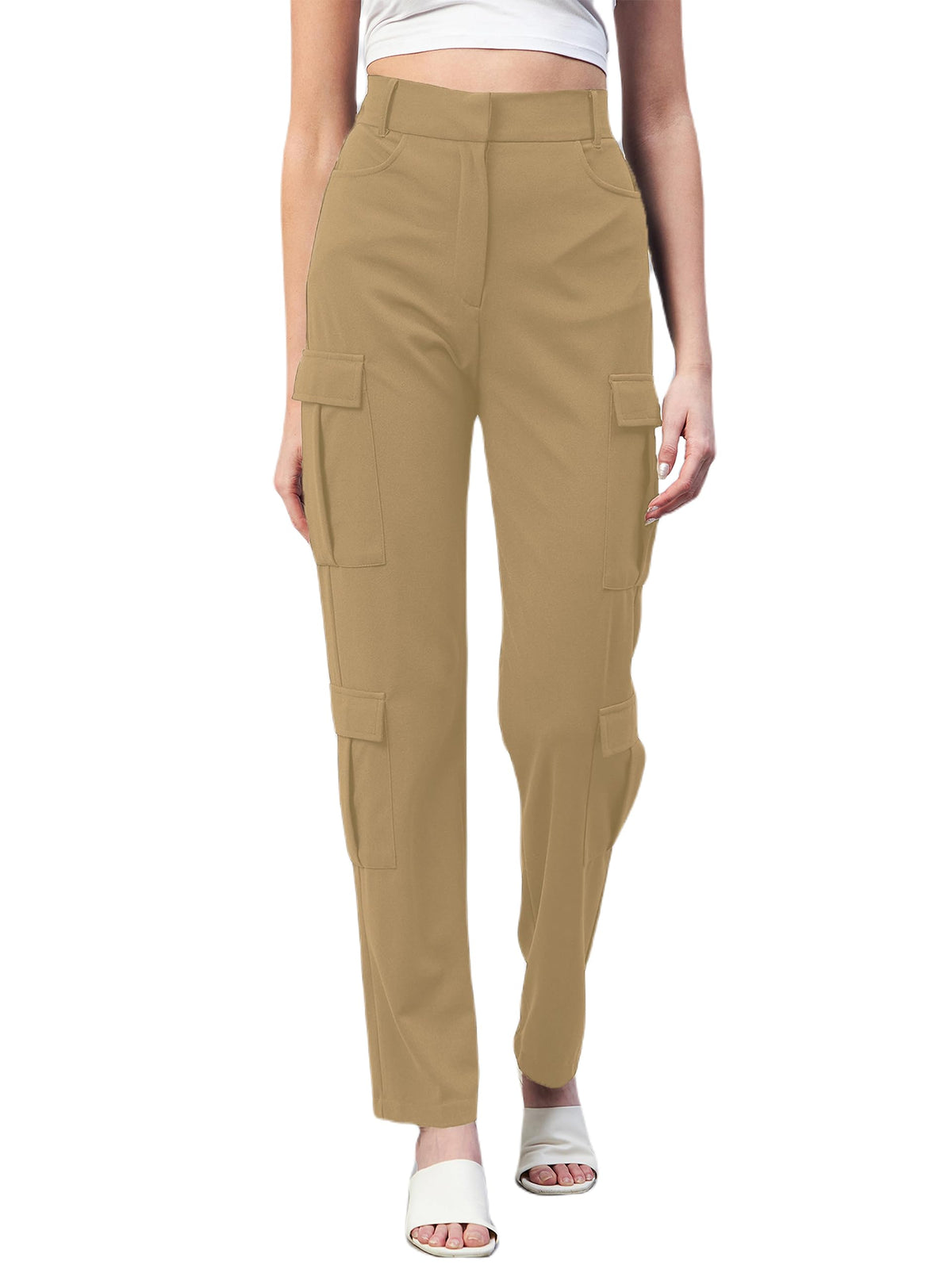 Rare Womens Regular Casual Pants (EP7075D_Khaki