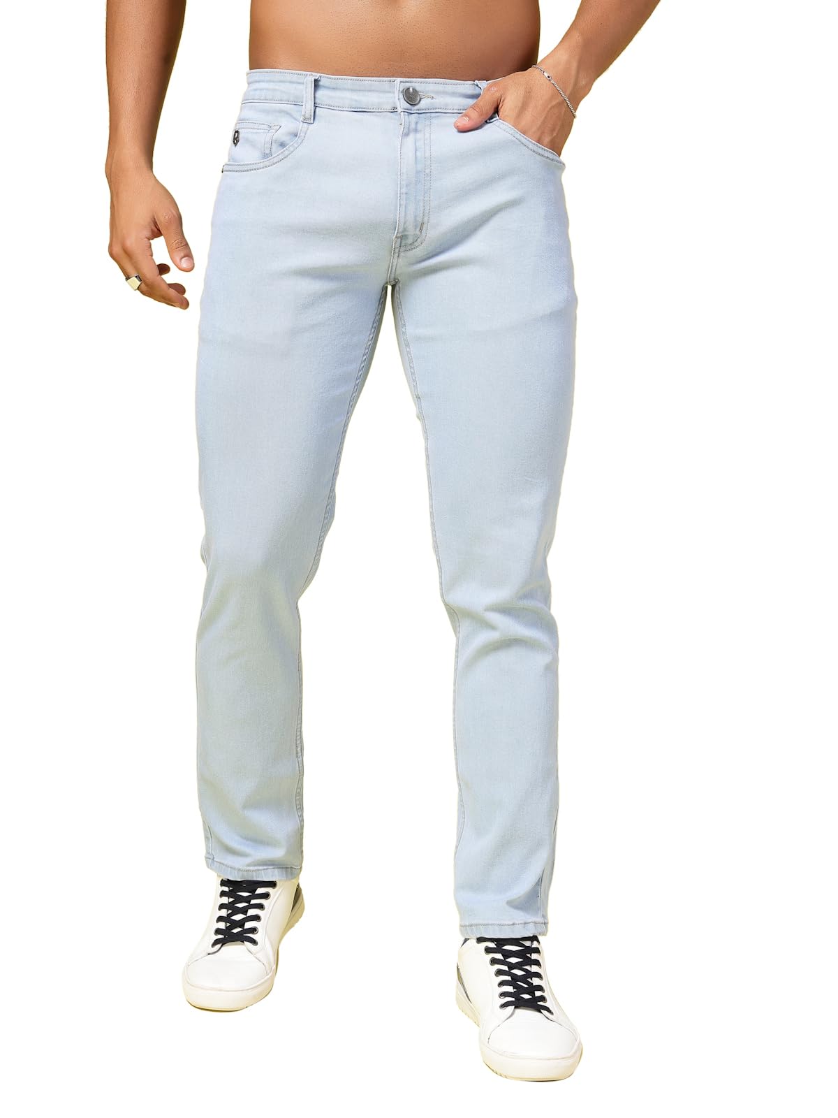 Rigo Cotton Denim Jeans for Men | Solid Jeans for Men | Stretchable, Slim FIt & Straight Fit Jeans for Men Blue