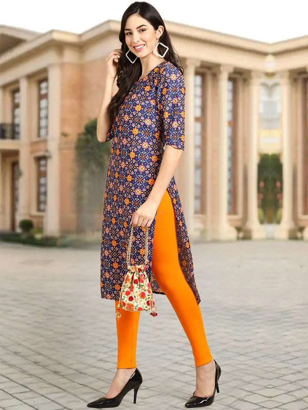 Pinkmint Crepe Digital Printed Kurti For Womens Straight Kurti For Women (Pack Of 5)