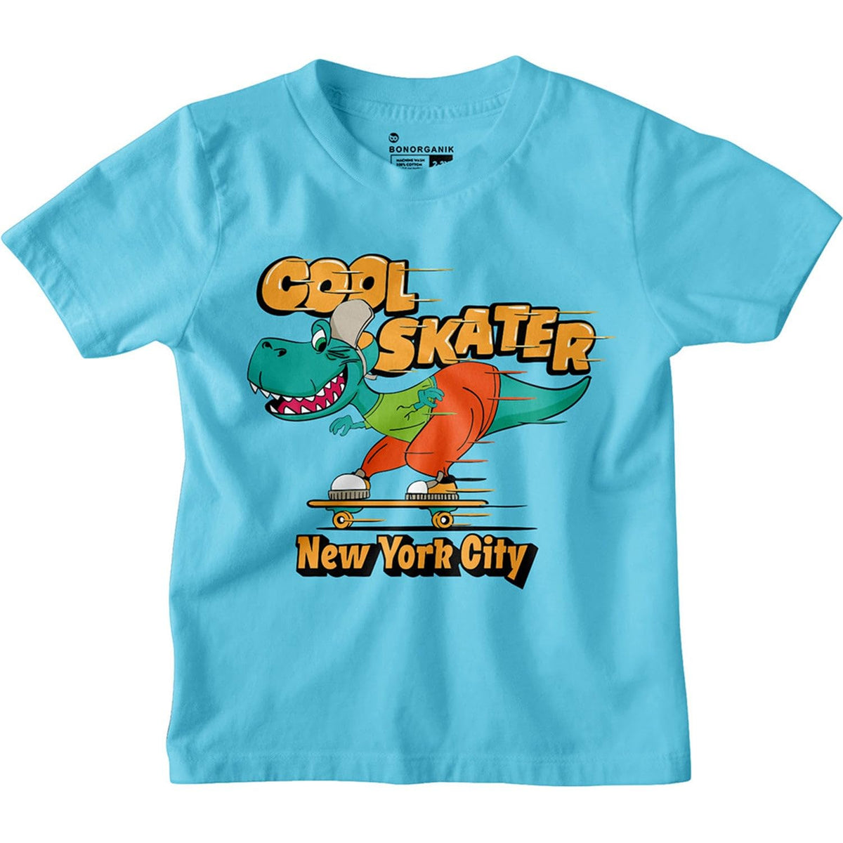 Bon Organik Boys Regular Fit T-Shirt (BON12198_Blue