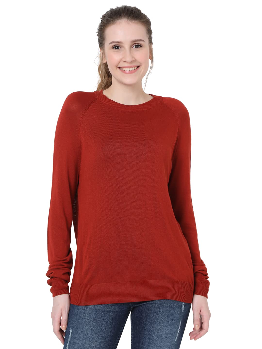 Vero Moda WomenS Casual Viscose Sweater (1254024_Chili Oil_L)