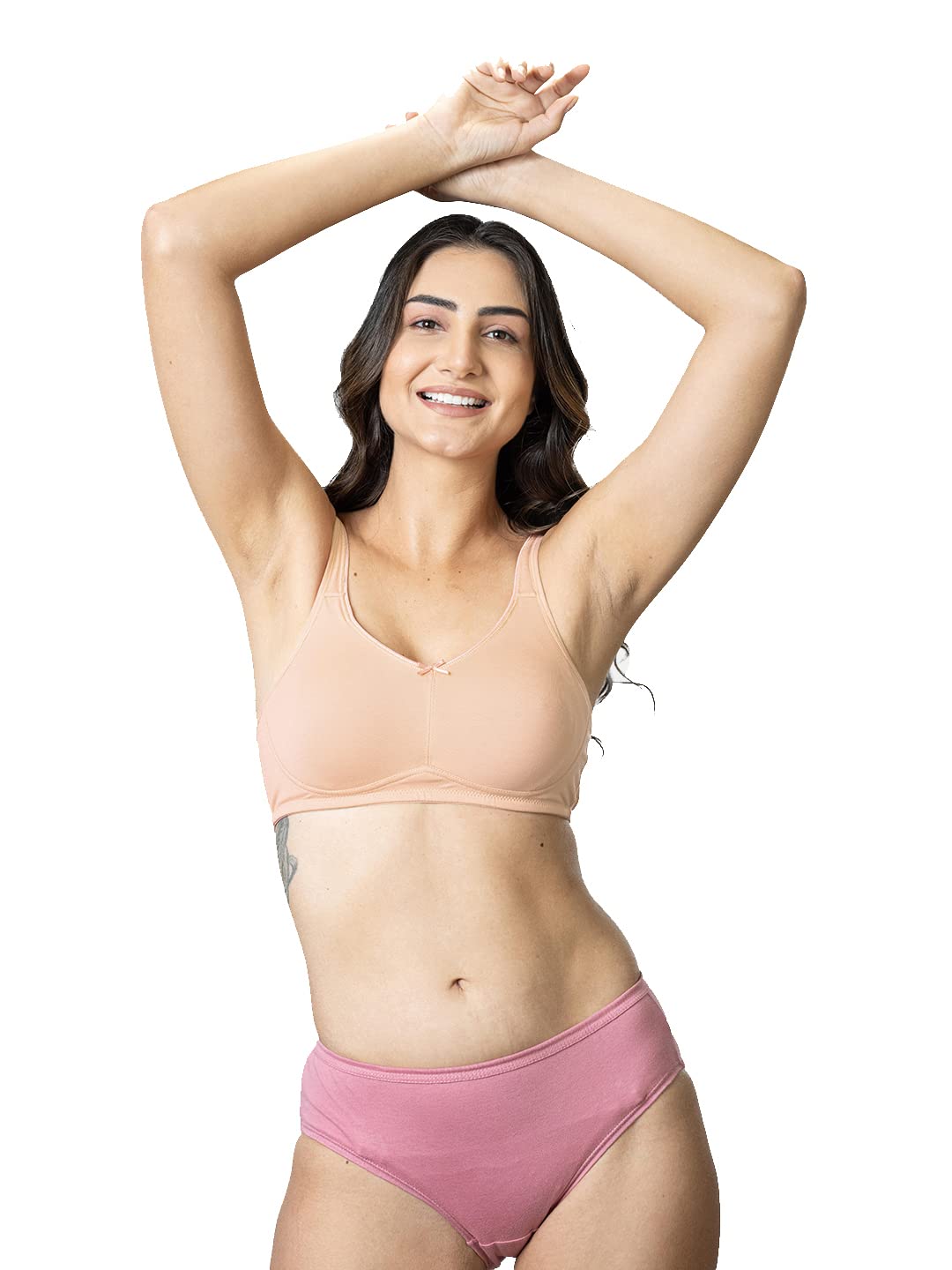 Lyra 515 Valentina Full Covarage Solid Coloured Premium Cotton Moulded C-Cup Bra For Women Skin
