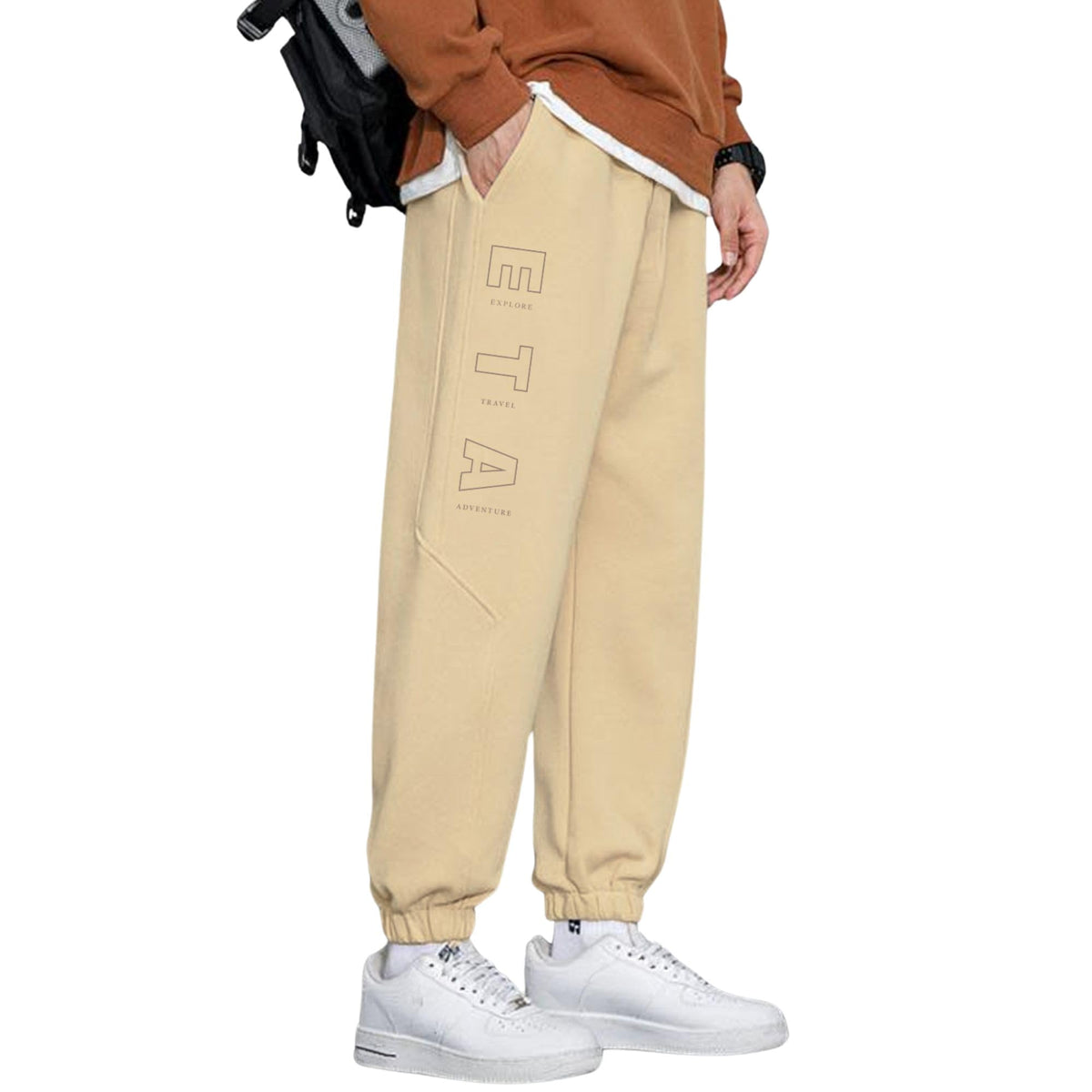 Nobero MenS Loose Sweatpants (1M-Bwjg-R0171_Pebble
