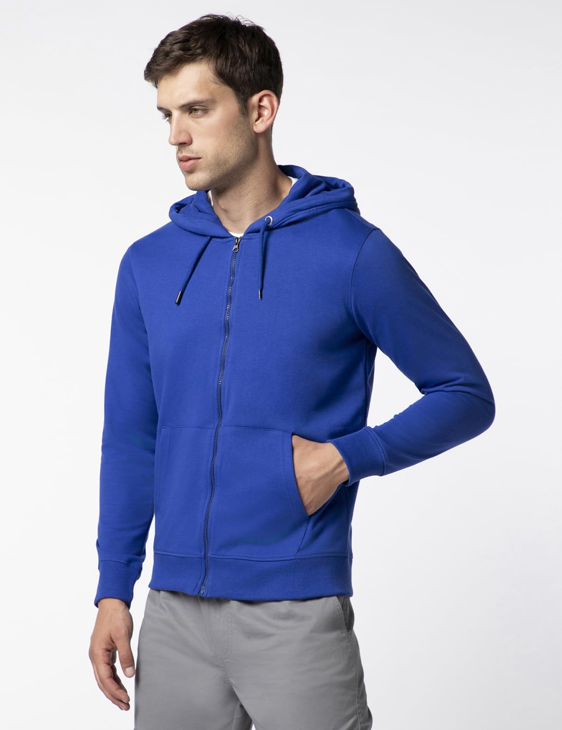 FYLTR Mens Casual Zip-Up Hoodie with Drawstring Detail - Utility Pockets | Full Zipper | Casual Winterwear for Men