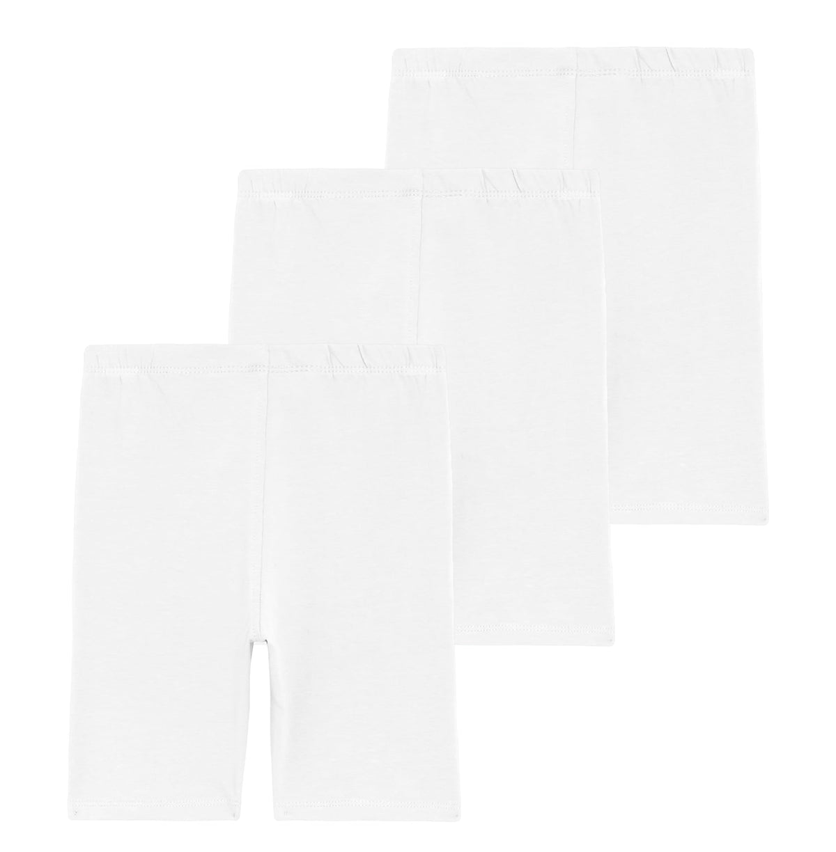 Kyda Kids GirlsS Stretchable Anti Bacterial Cycling Shorts, Yoga & Workout Gym Shorts (Pack Of 3) White