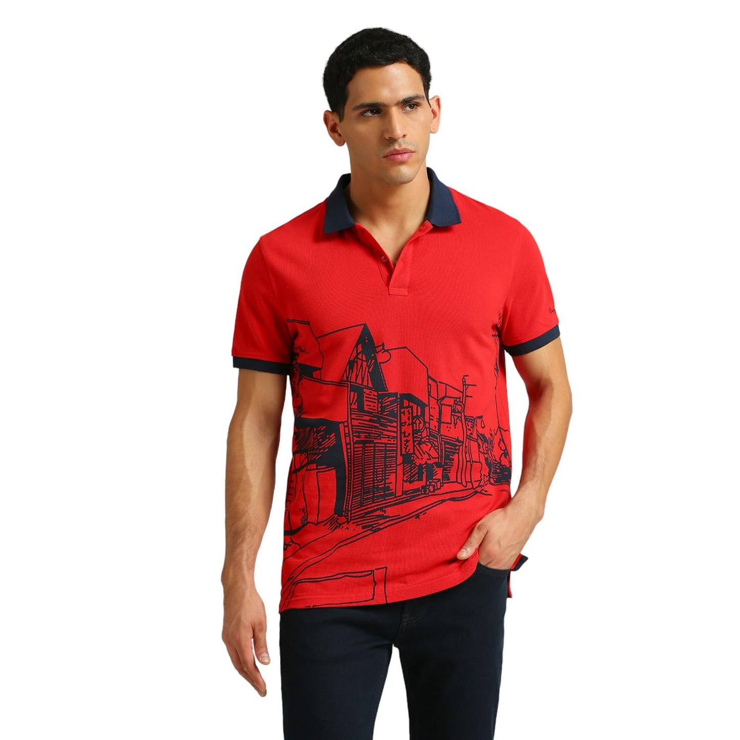 Pepe Jeans Ross Placement Printed Polo White