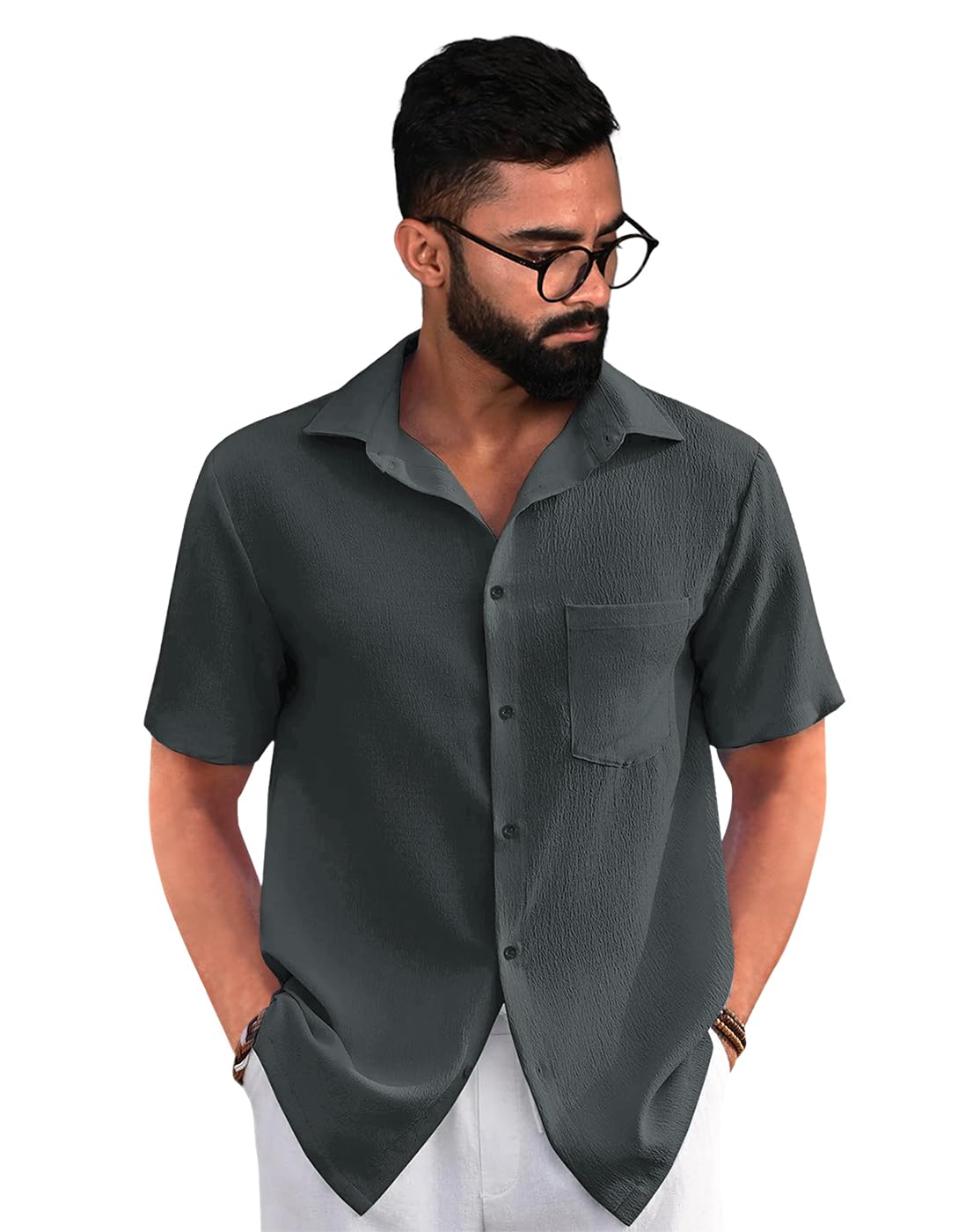 Tee Projekt Mens Solid Regular Fit Shirt (ERE-02_Olive