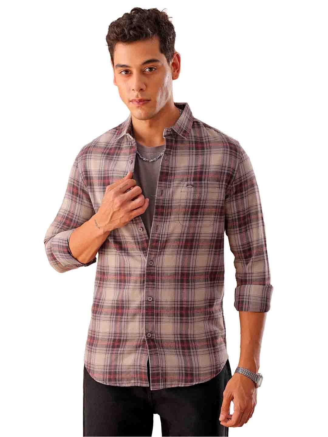 The Indian Garage Co Mens Slim Fit Shirt (1223-SHBCYD-09-01_Grey
