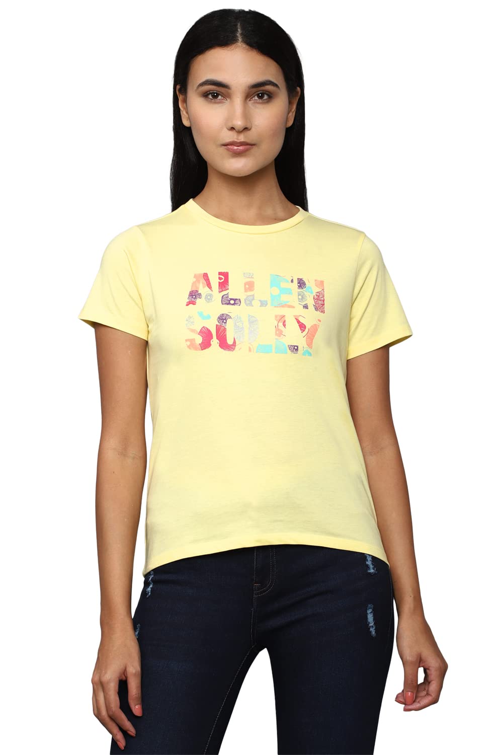 Allen Solly Women Regular Fit Printed Graphic Casual T-Shirt