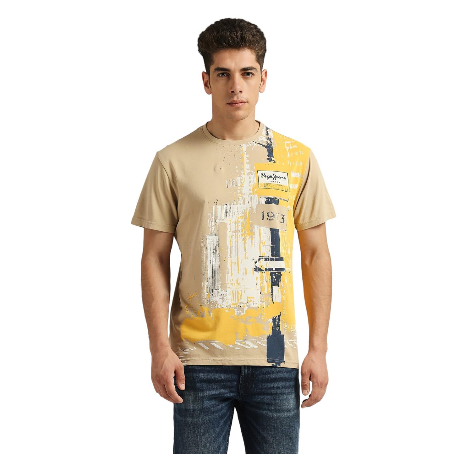 Pepe Jeans MenS Slim Fit T-Shirt (Pm509529_Khaki Beige