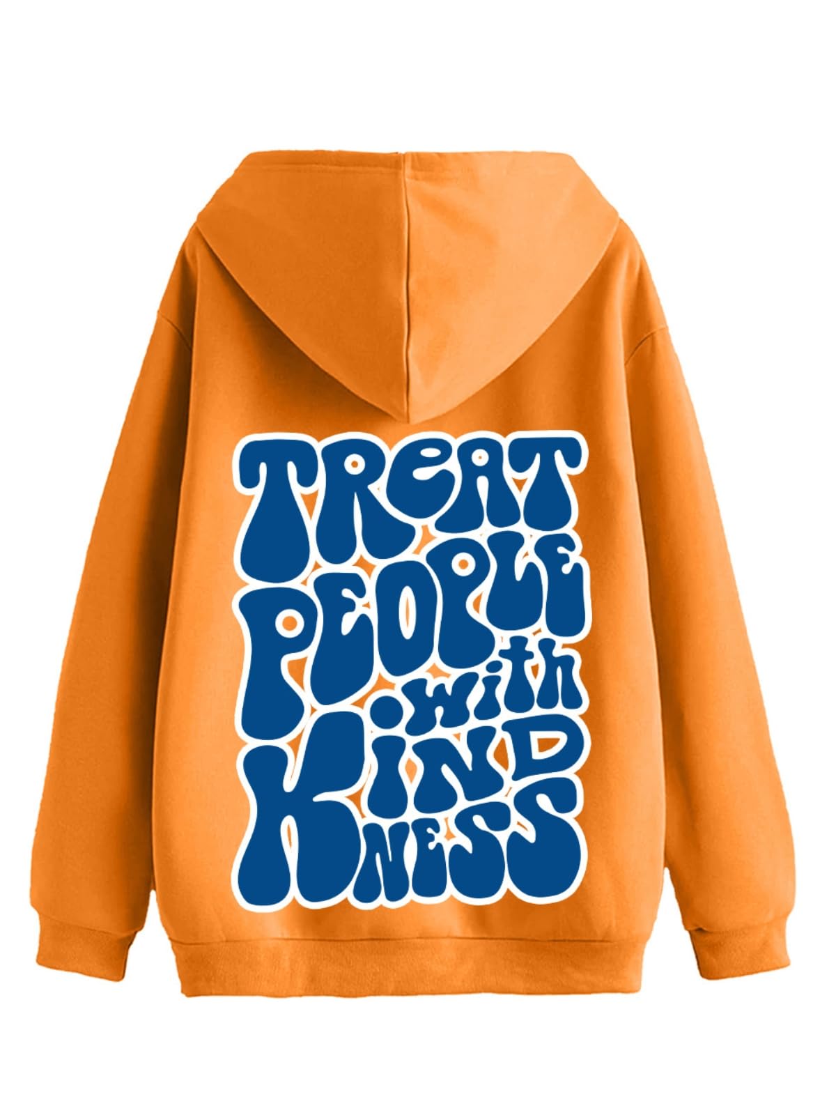 Veirdo Mens Cotton Fleece Regular Fit Full Sleeve Hoodie Front and Back Treat People with Kindness Graphic Printed