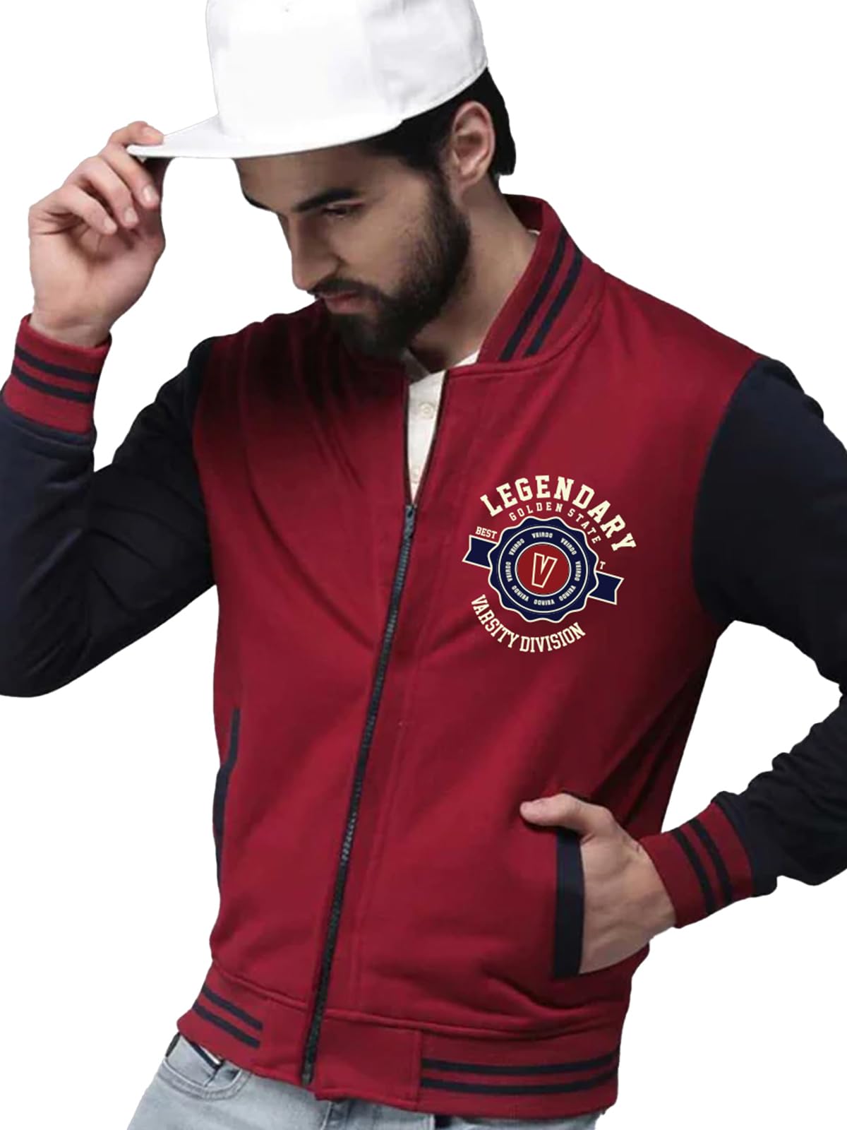 Veirdo Mens Cotton Fleece Regular Fit Full Sleeve Typographic Printed Multicoloured Sweatshirt