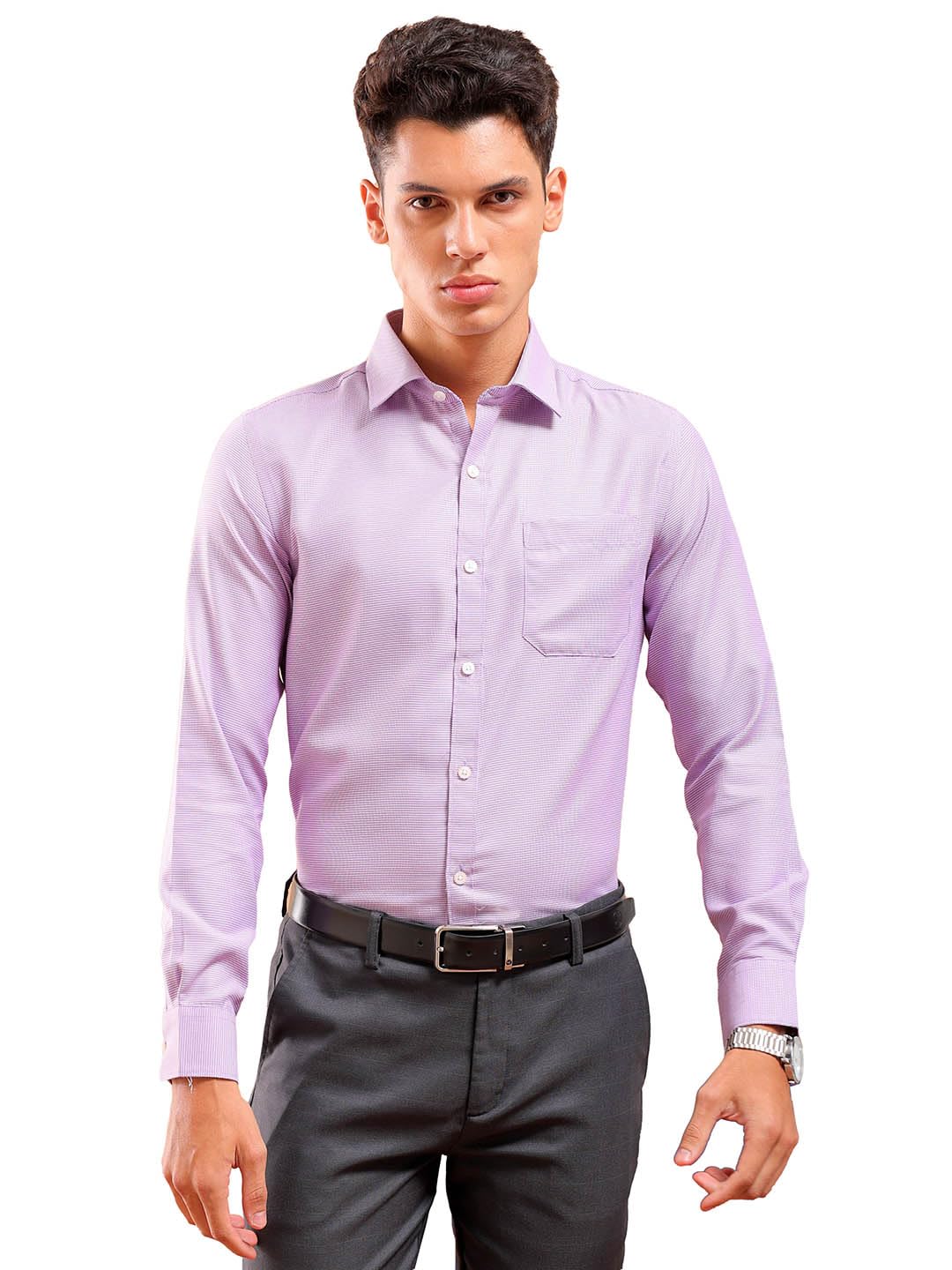 The Indian Garage Co Mens Slim Fit Shirt (0224-SHFRDB-05-02_Purple