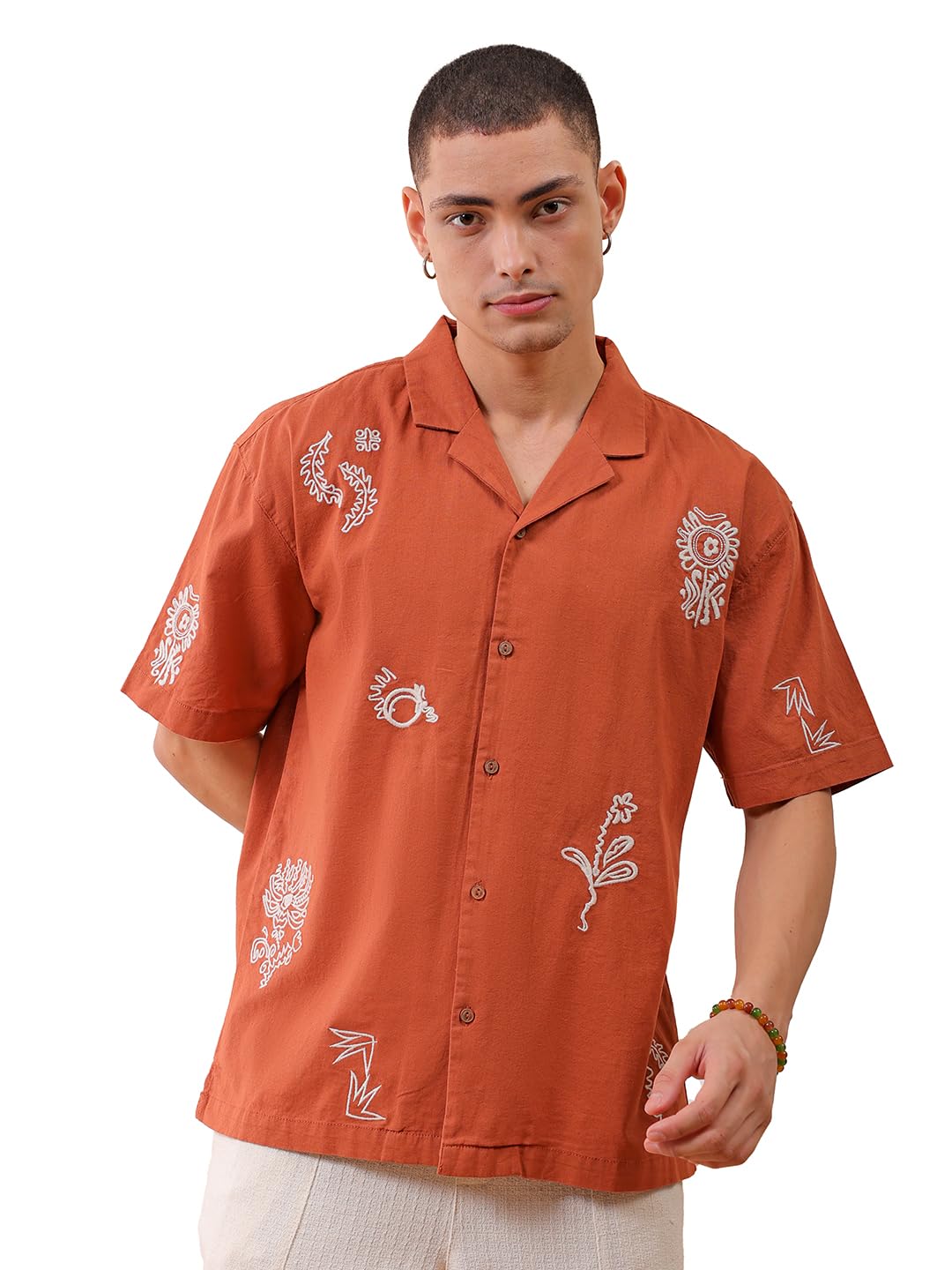 The Indian Garage Co Mens Relaxed Fit Shirt (0823-SHEMRS-13-01_Rust