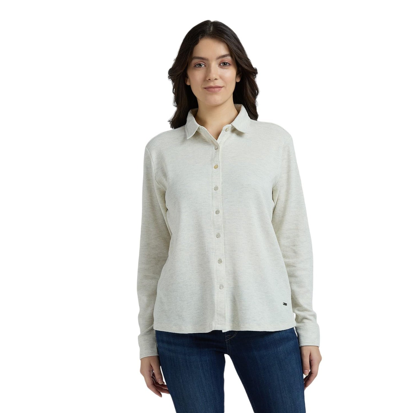 Pepe Jeans Women'S Regular Fit Shirt (Pl305056_Ecru White