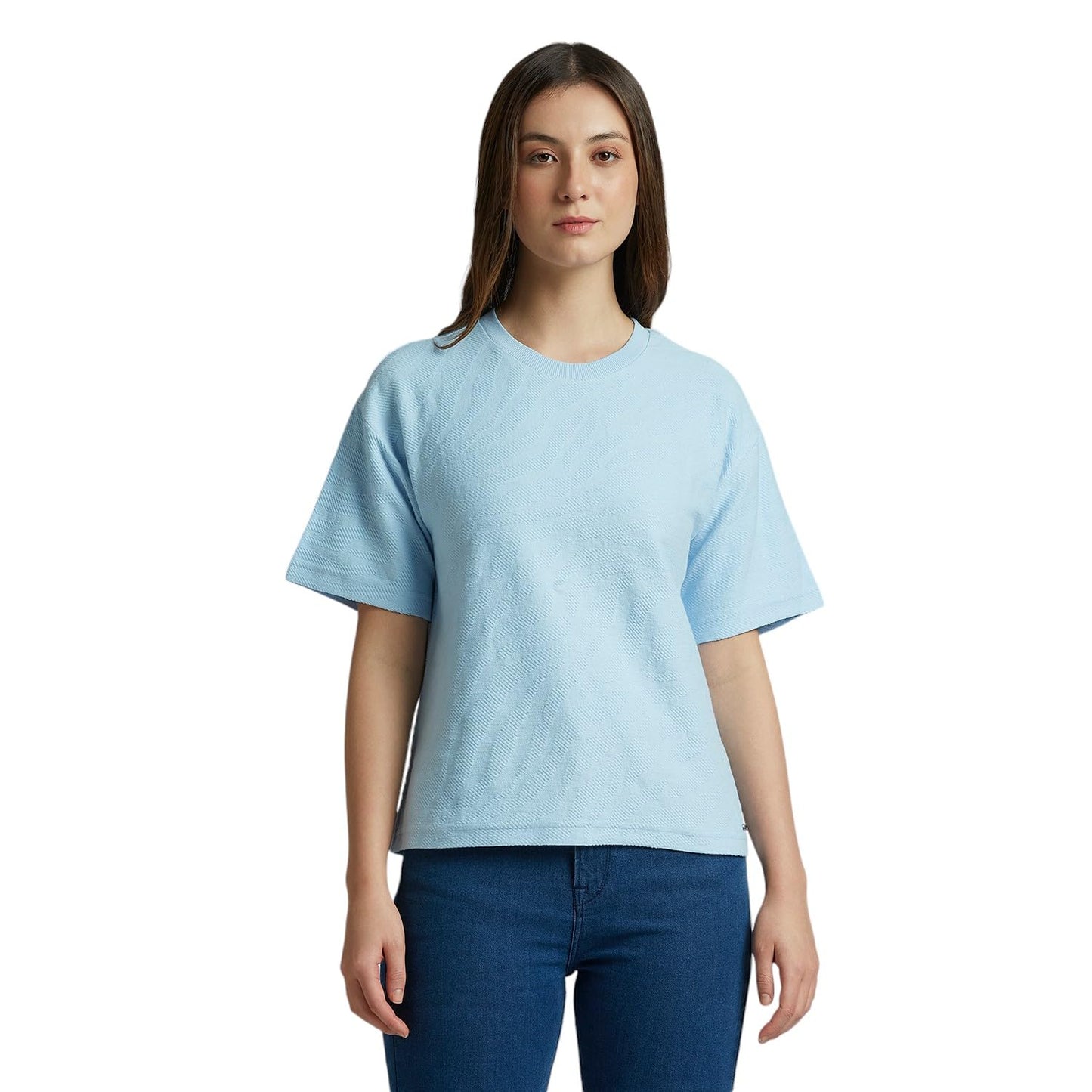 Pepe Jeans Women'S Relaxed Fit T-Shirt (Pl506088_Bay Blue