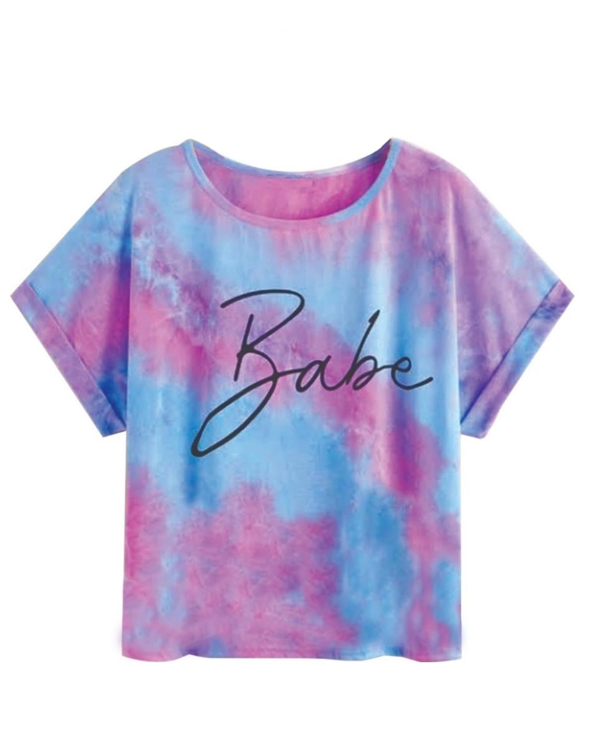 Juneberry Multicolour Cotton Round-Neck Tie-Dye T-Shirt For Women