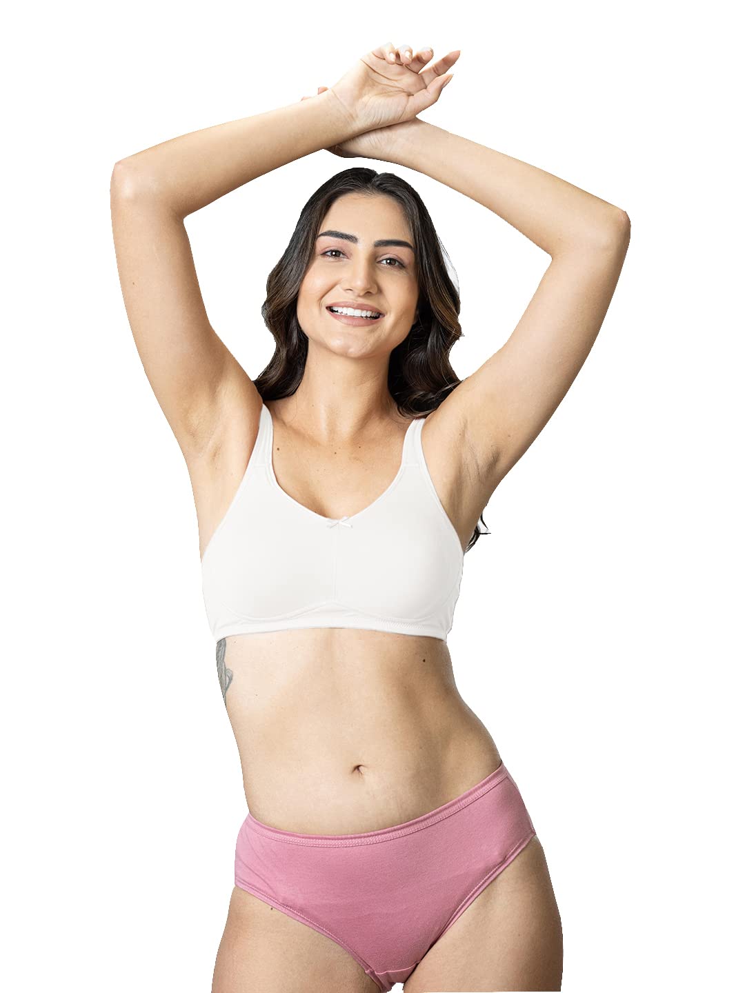 Lyra 515 Valentina Full Covarage Solid Coloured Premium Cotton Moulded C-Cup Bra For Women White