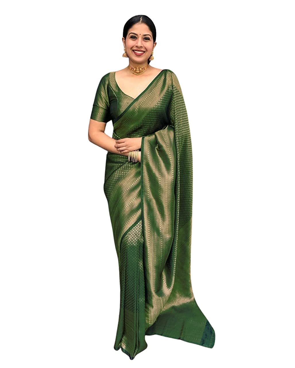 Yashika Womens Art Silk Standard Length Saree (Nistha Green