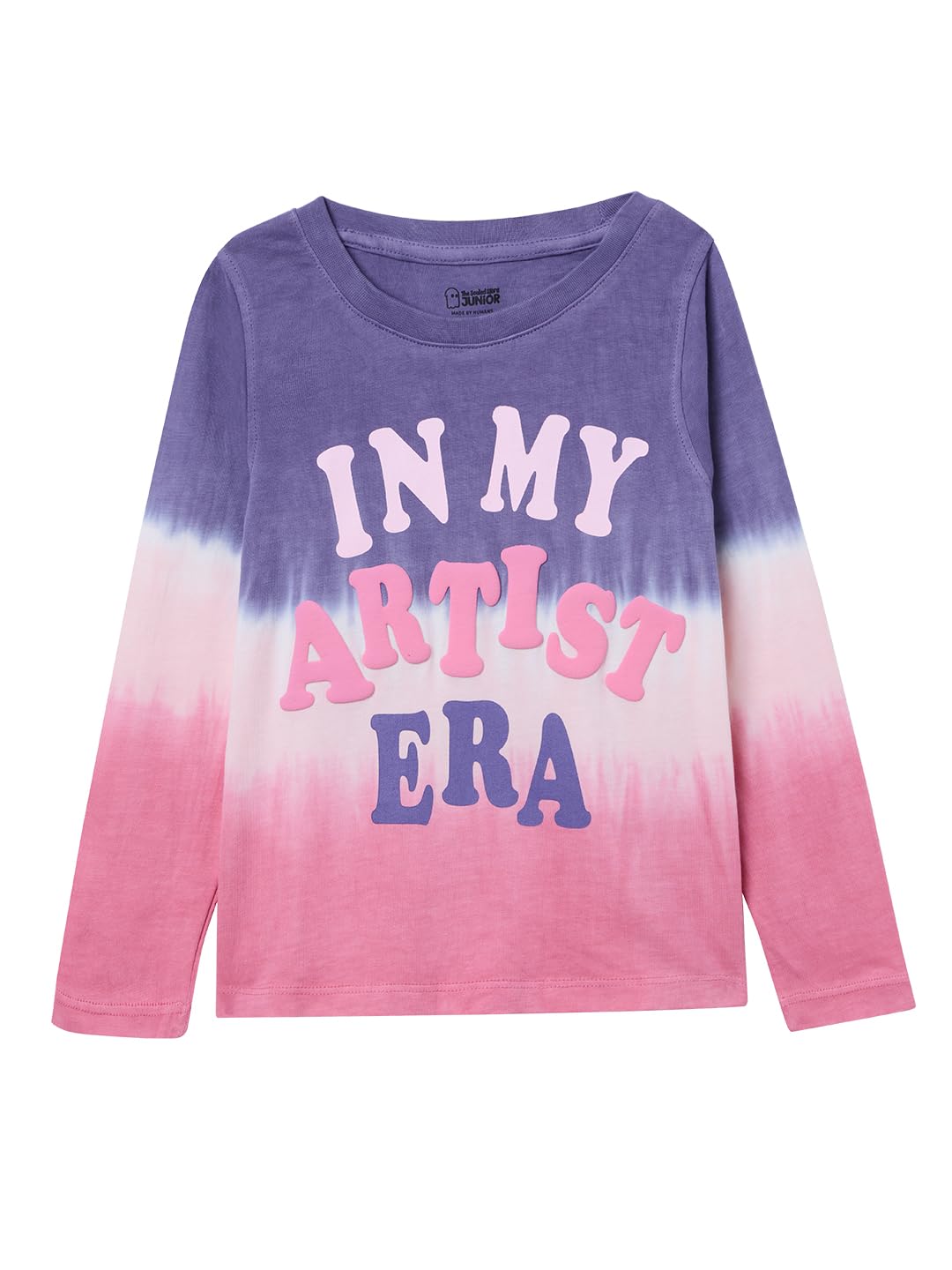 The Souled Store Artist Era Girls Round Neck Purple and Pink Printed Cotton Full Sleeve T-Shirts (2-8 Yrs)