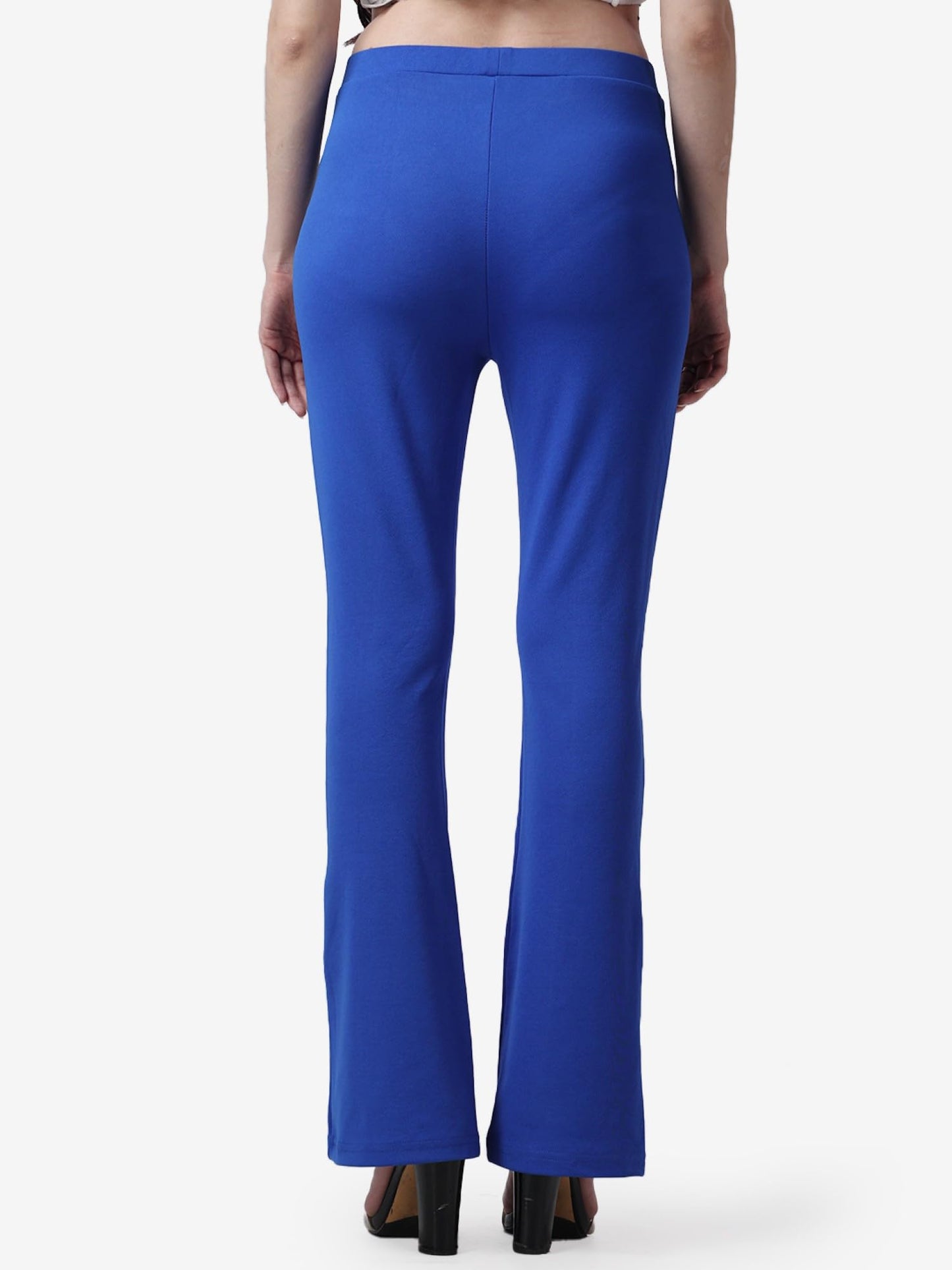 POPWINGS Casual Regular Fit Solid Trousers for Women | Pull On Straight Leg Women Trouser for Summer | Stylish Western Long Trou