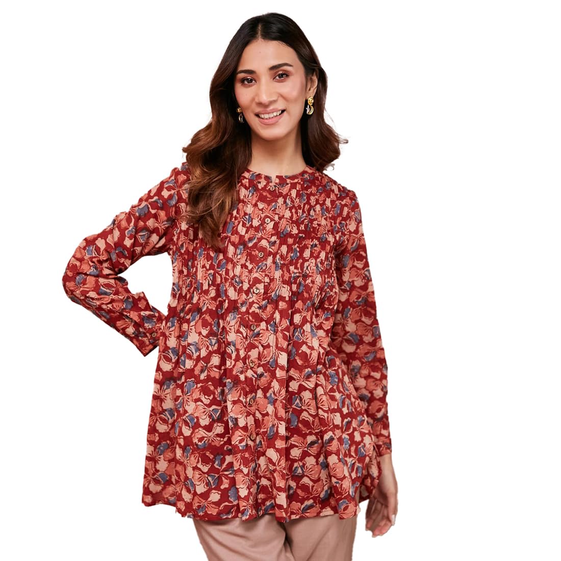 Fabindia Womens Printed Regular Fit Tunic