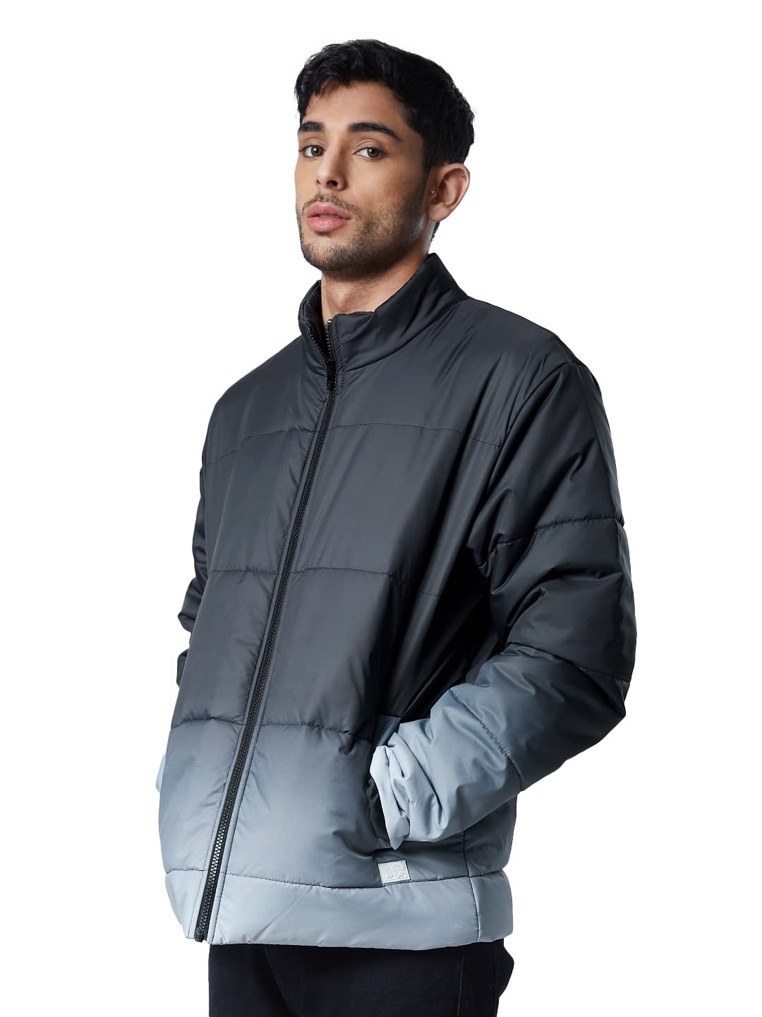 The Souled Store| Gangsta Jacket Mens and Boys Puffer Jackets|Full Sleeve|Regular fit Solid| 100% Polyester Grey Color Men Puffe