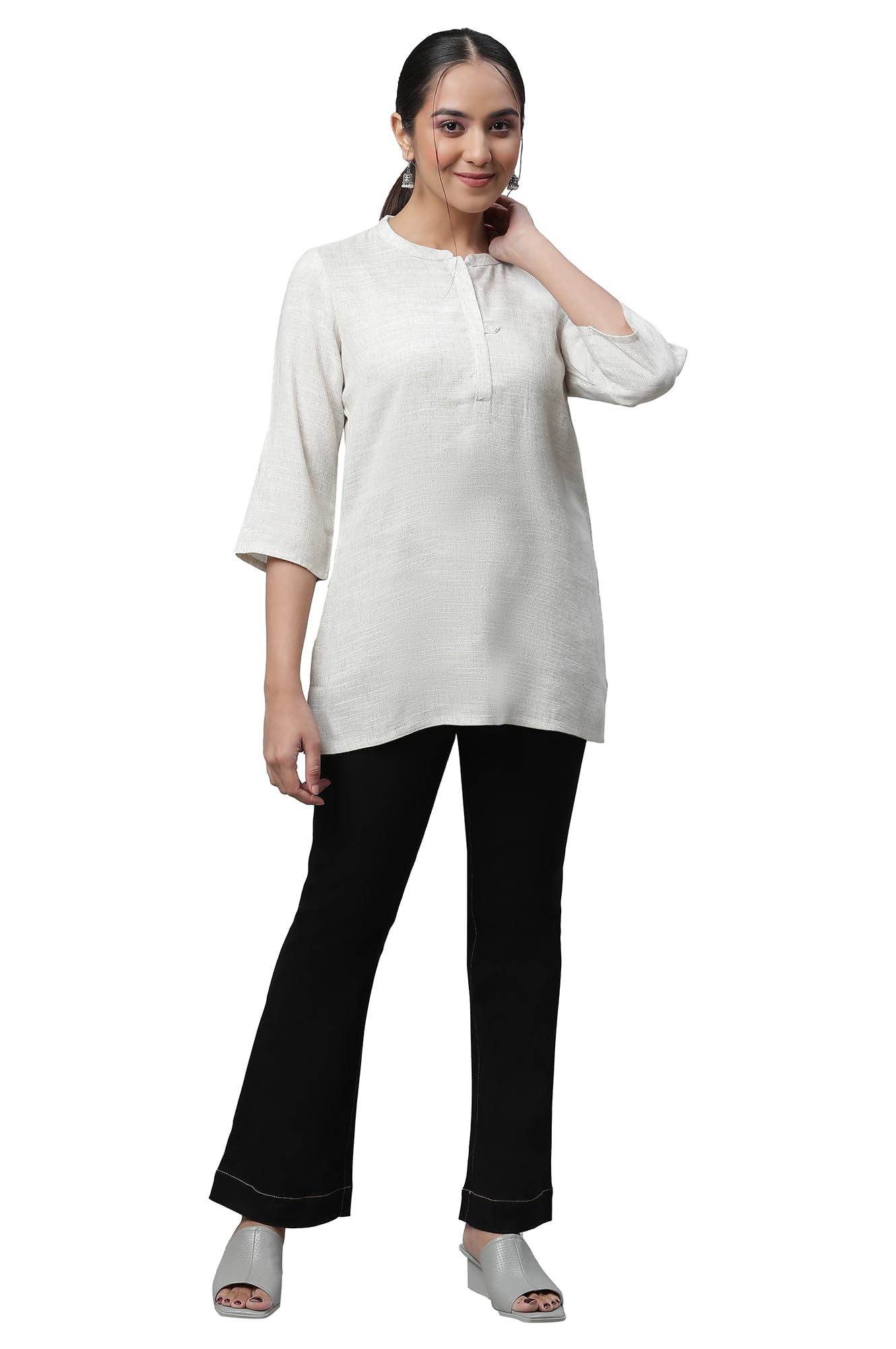 Aurelia WomenS Khadi Yarn Dyed Rayon Flax Kurti_23Aua30404-704174_L