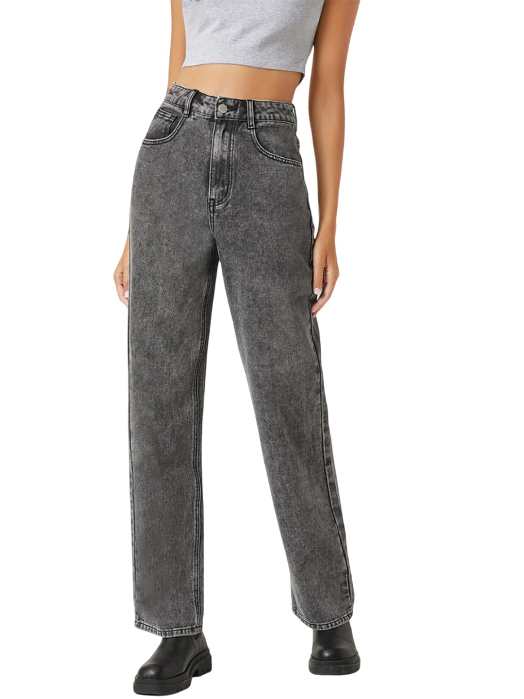 Kotty WomenS Solid High Rise Stylish Looking Comfortable Stretchable Jeans(Grey,28)