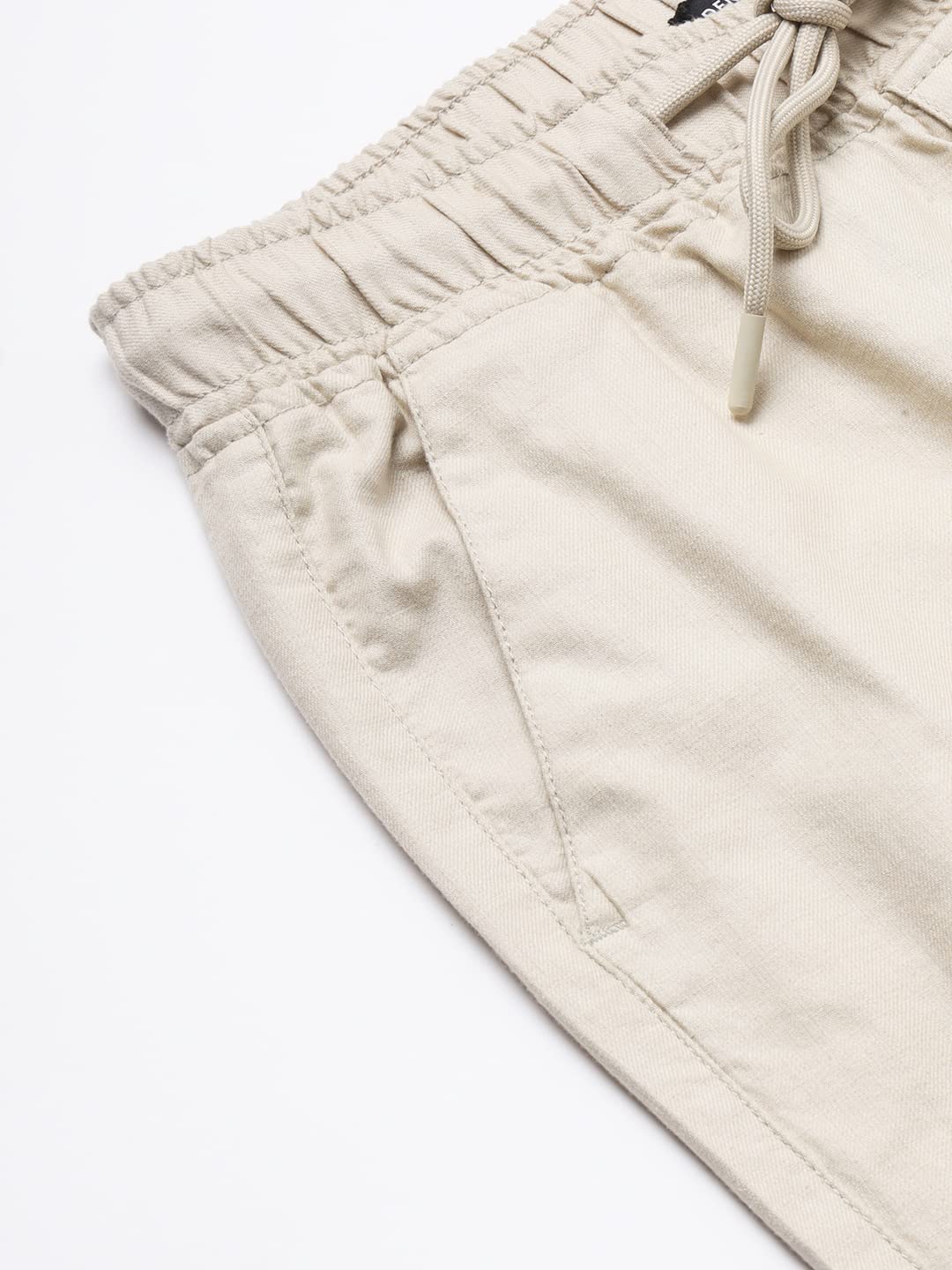 Dennis Lingo Men Slim Fit Beige Linen Trouser