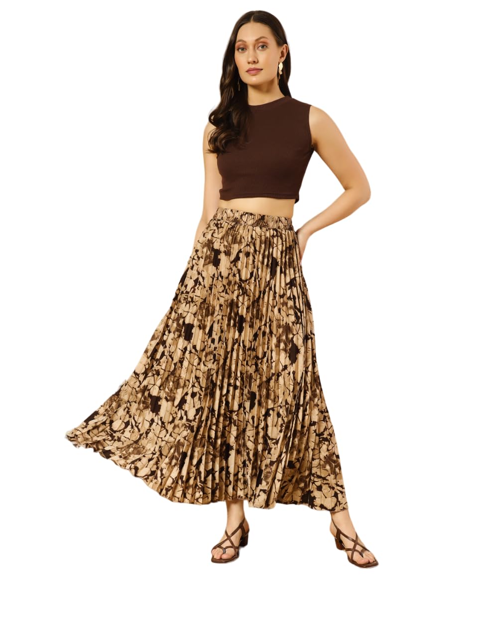 Kzully Crepe Western WomenS Skirts Brown