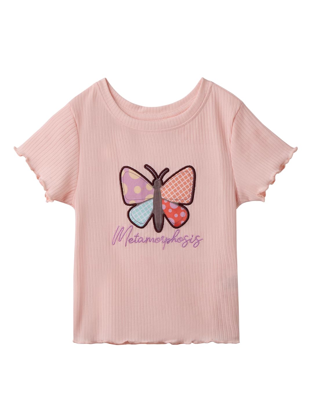 The Souled Store Metamorphosis Young Girls Round Neck Multicolor Graphic Printed Cotton T-Shirts