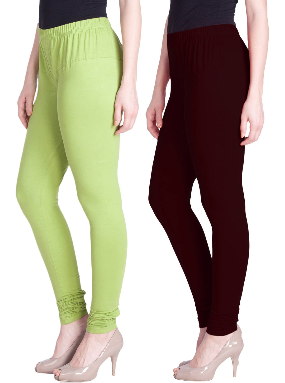 Lyra Cotton Premium Churidar Leggings For Women (Pack Of 2)