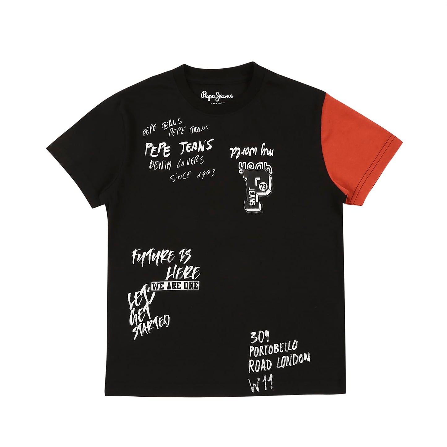 Pepe Jeans BoyS Graphic Loose Fit T-Shirt (Pb503579_Black 10)