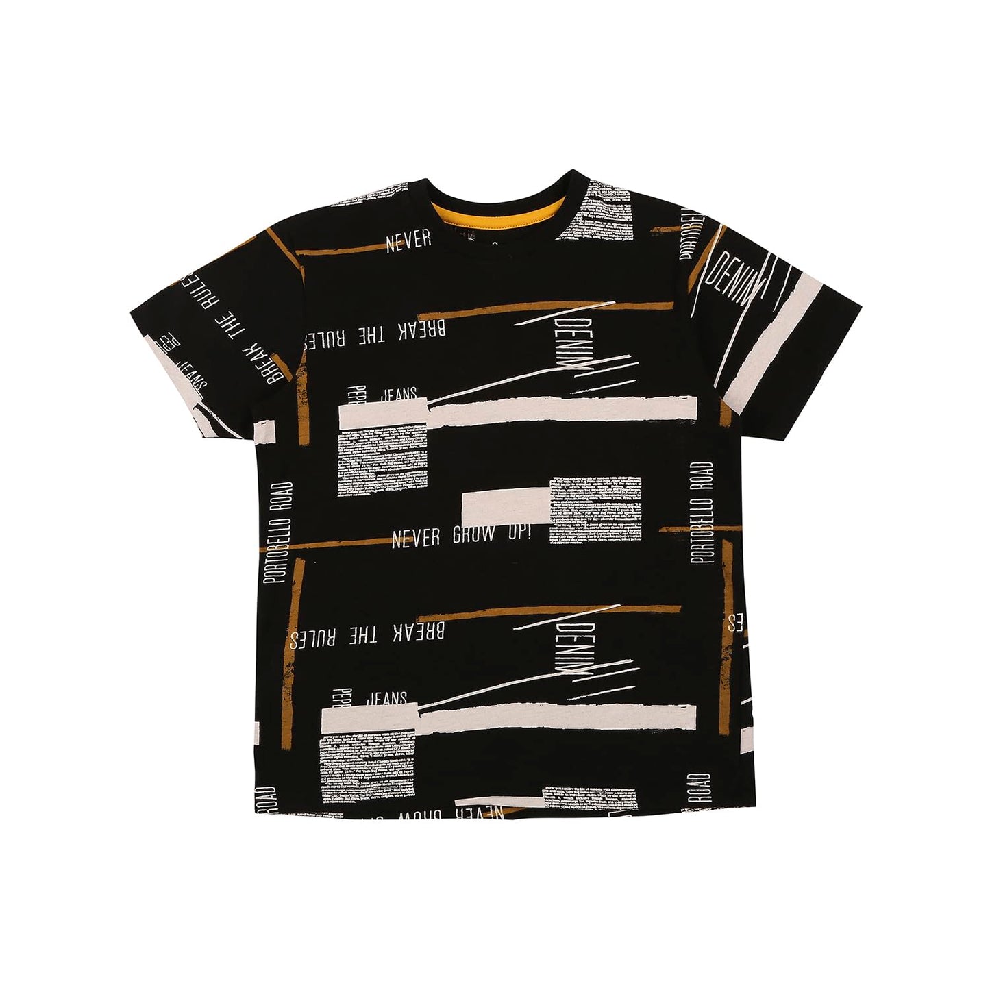 Pepe Jeans Printed Jersey Crew Neck Boys T-Shirt (Black, 8 To 10 Years)
