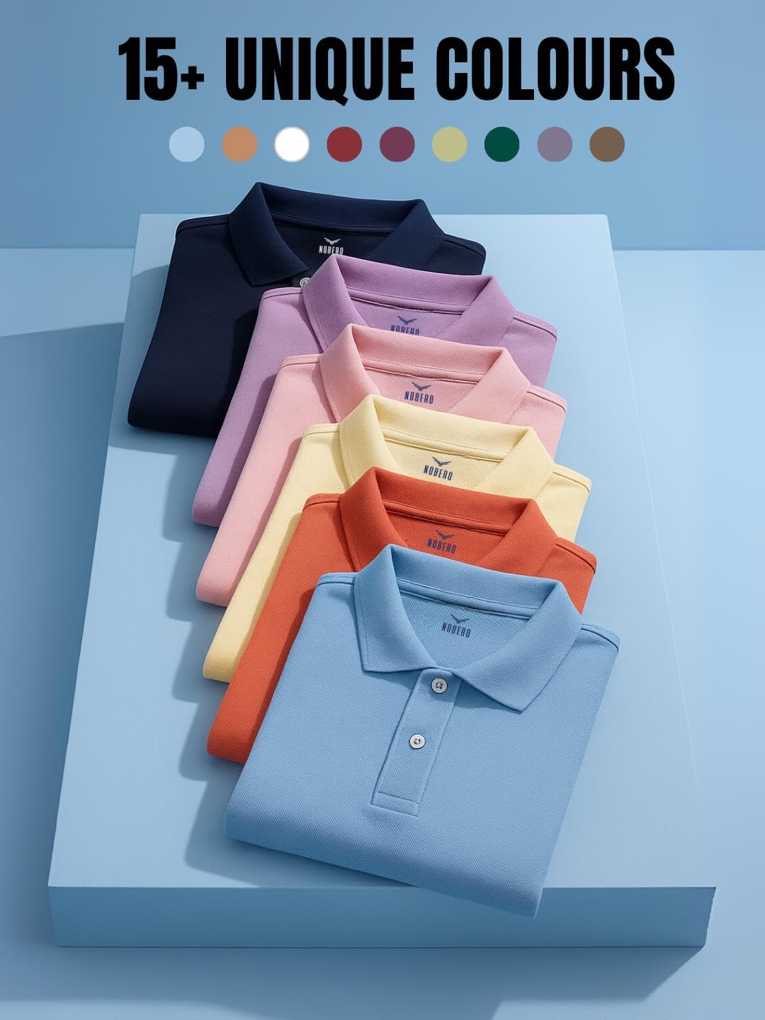 Nobero MenS Solid Regular Fit Polo Shirt (1M-Twpo-R0002-Bl_Petunia