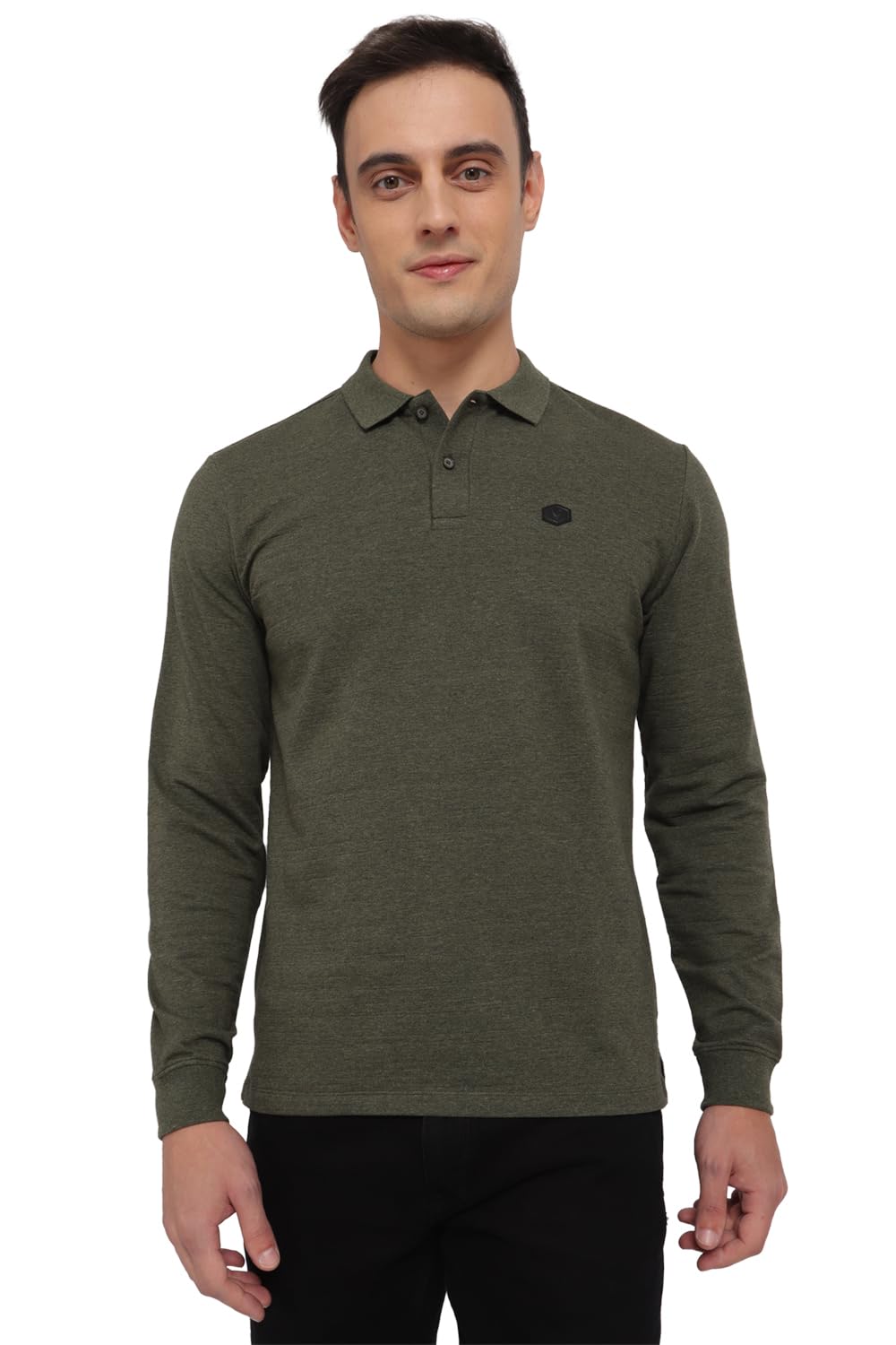 Allen Solly Men Regular Fit Casual Cotton Full Sleeve Polo Shirt